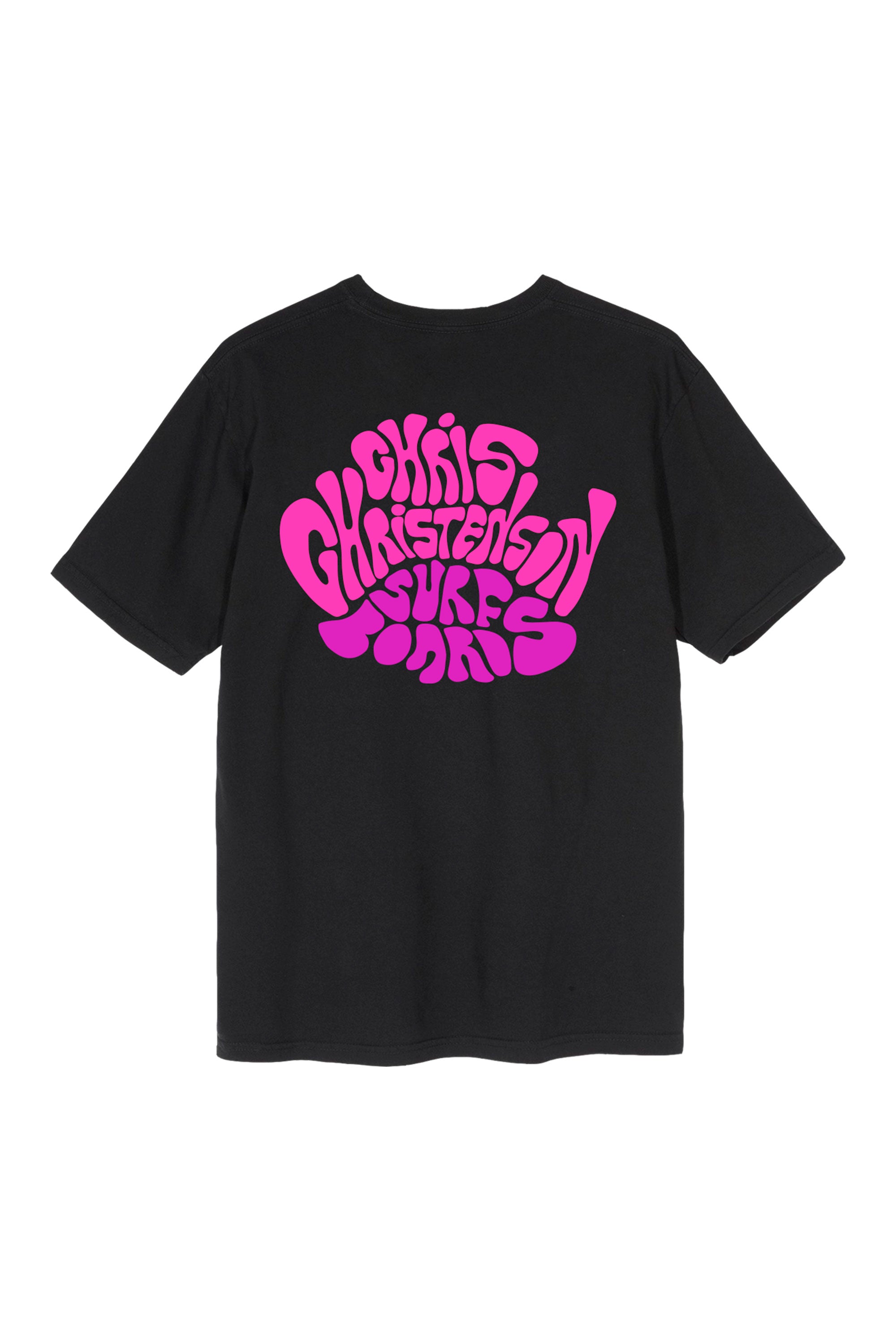 Happylifeshops Christenson Black t-shirt with pink text