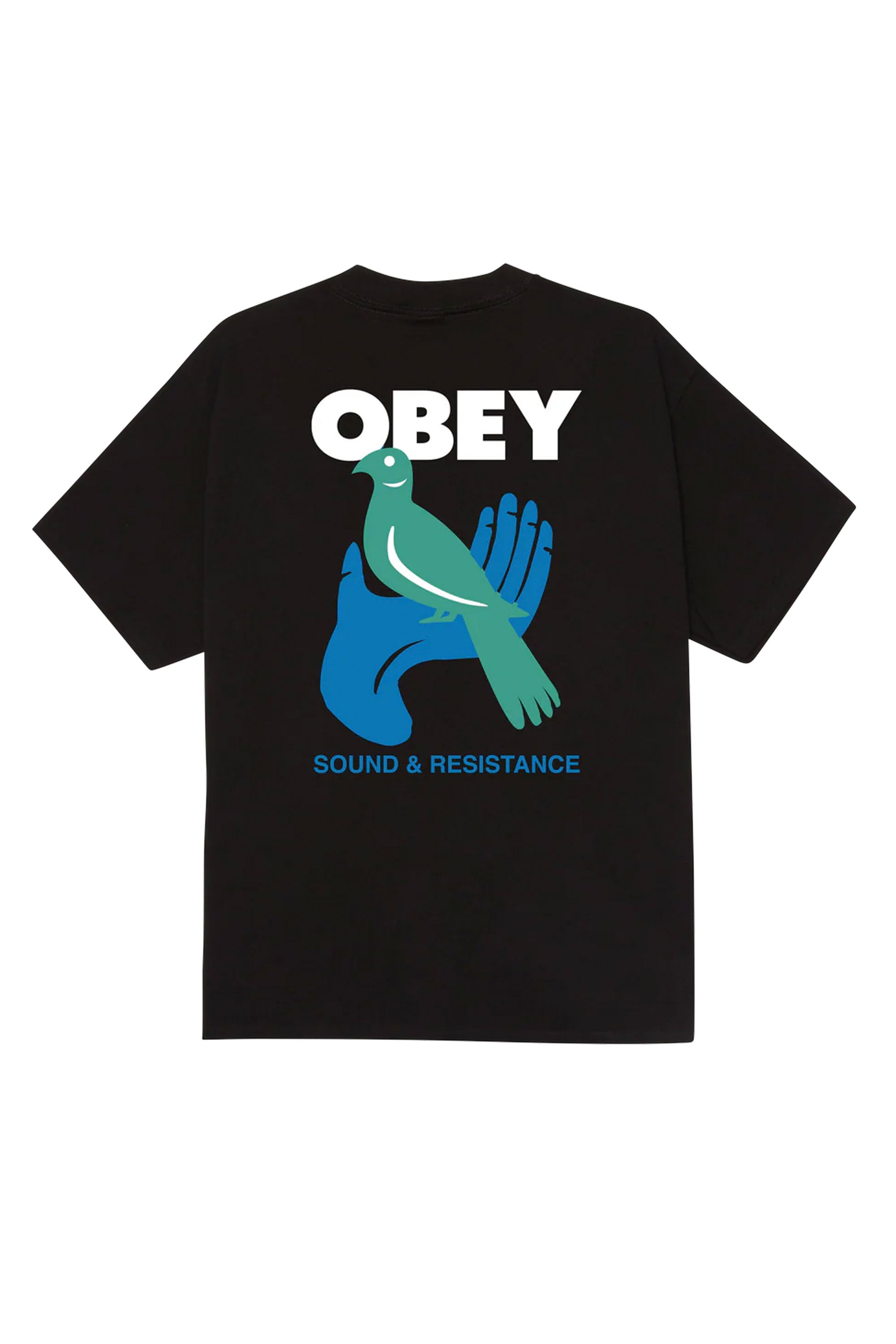 Happylifeshops Man Tee Obey Obey Sound & Resistance Bird Black