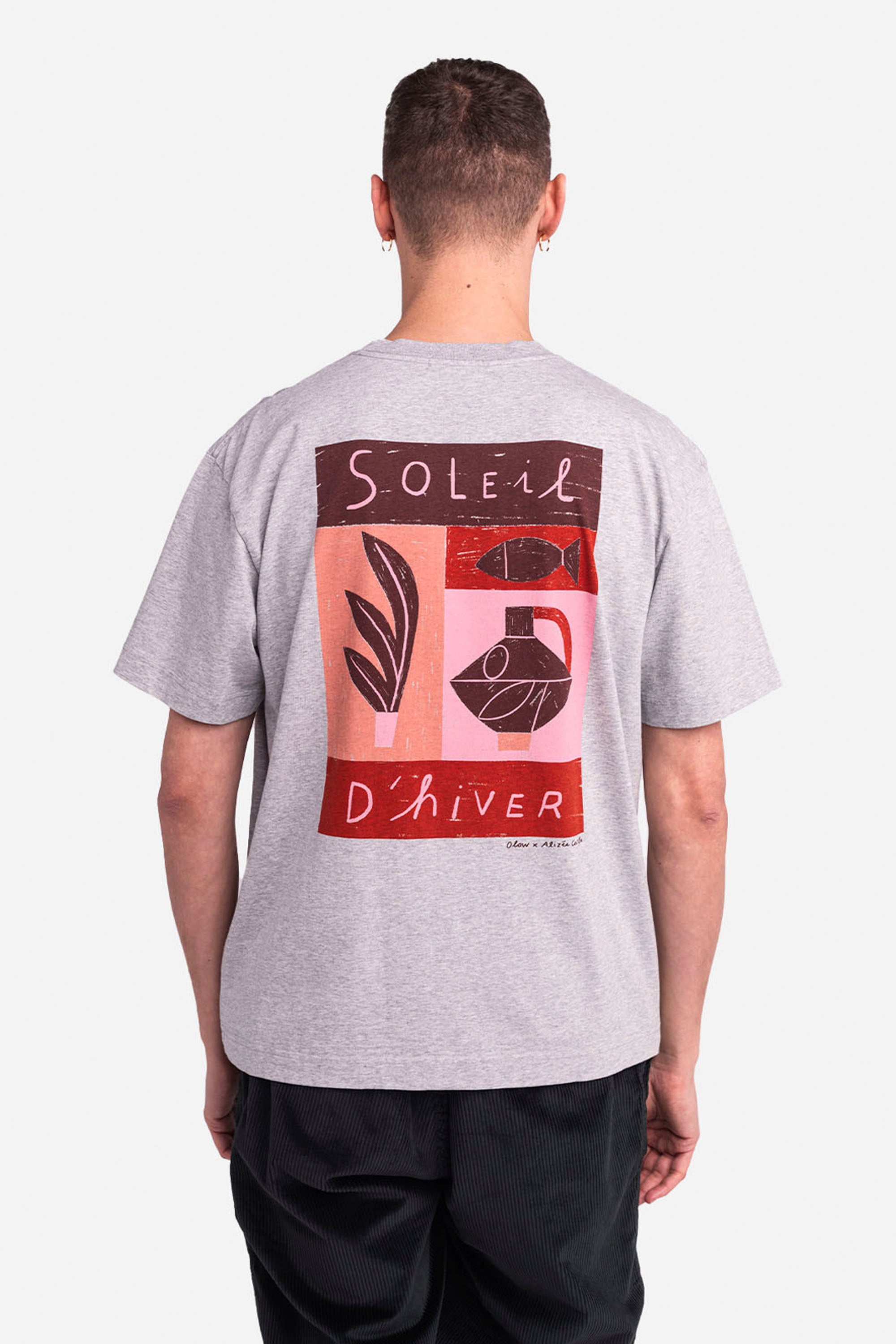 Olow Happylifeshops mottled grey graphic tee winter light illustration relaxed fit