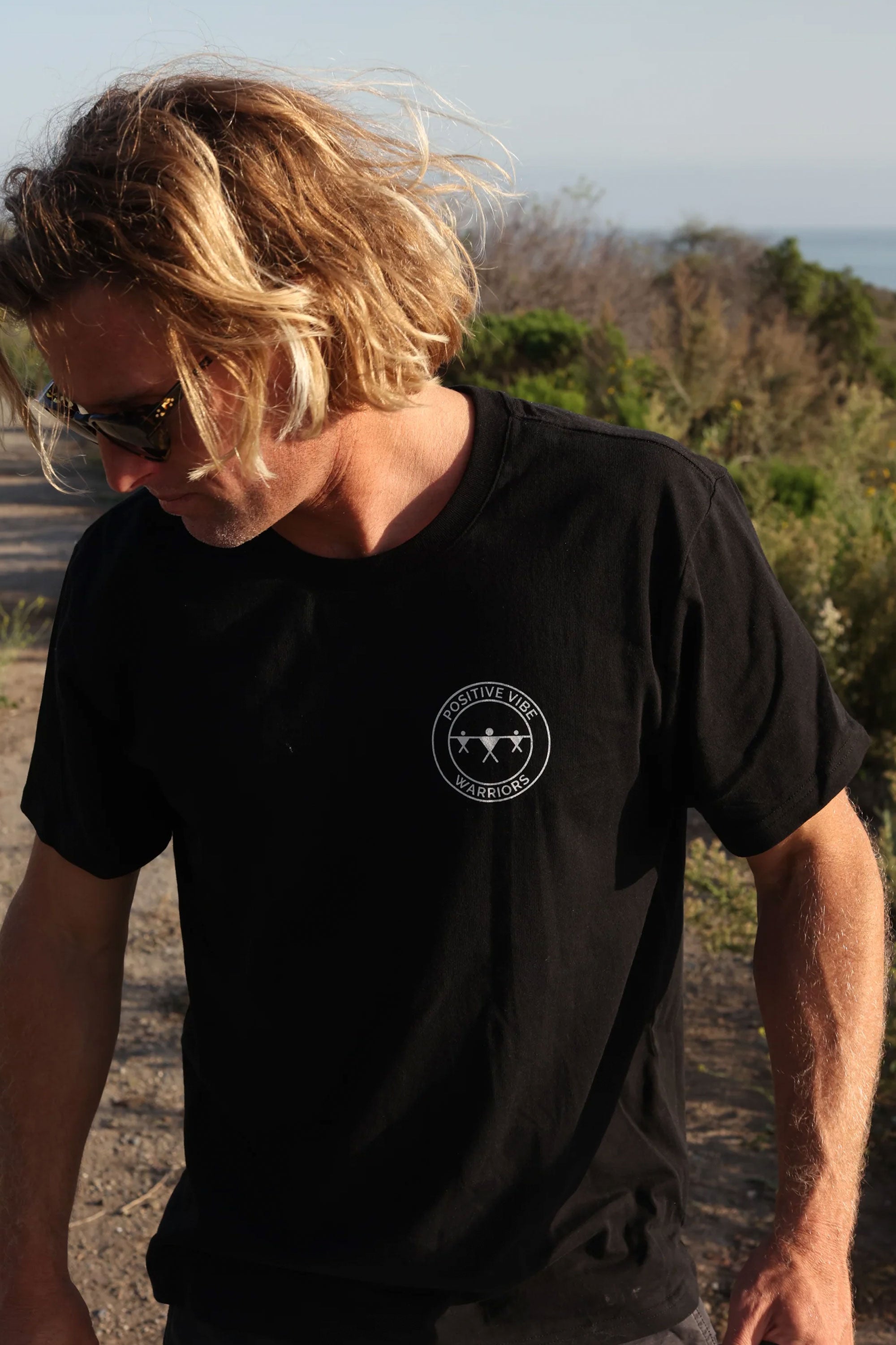 Happylifeshops Man Tee Positive Vibe Warriors Pvw Classic Logo Black