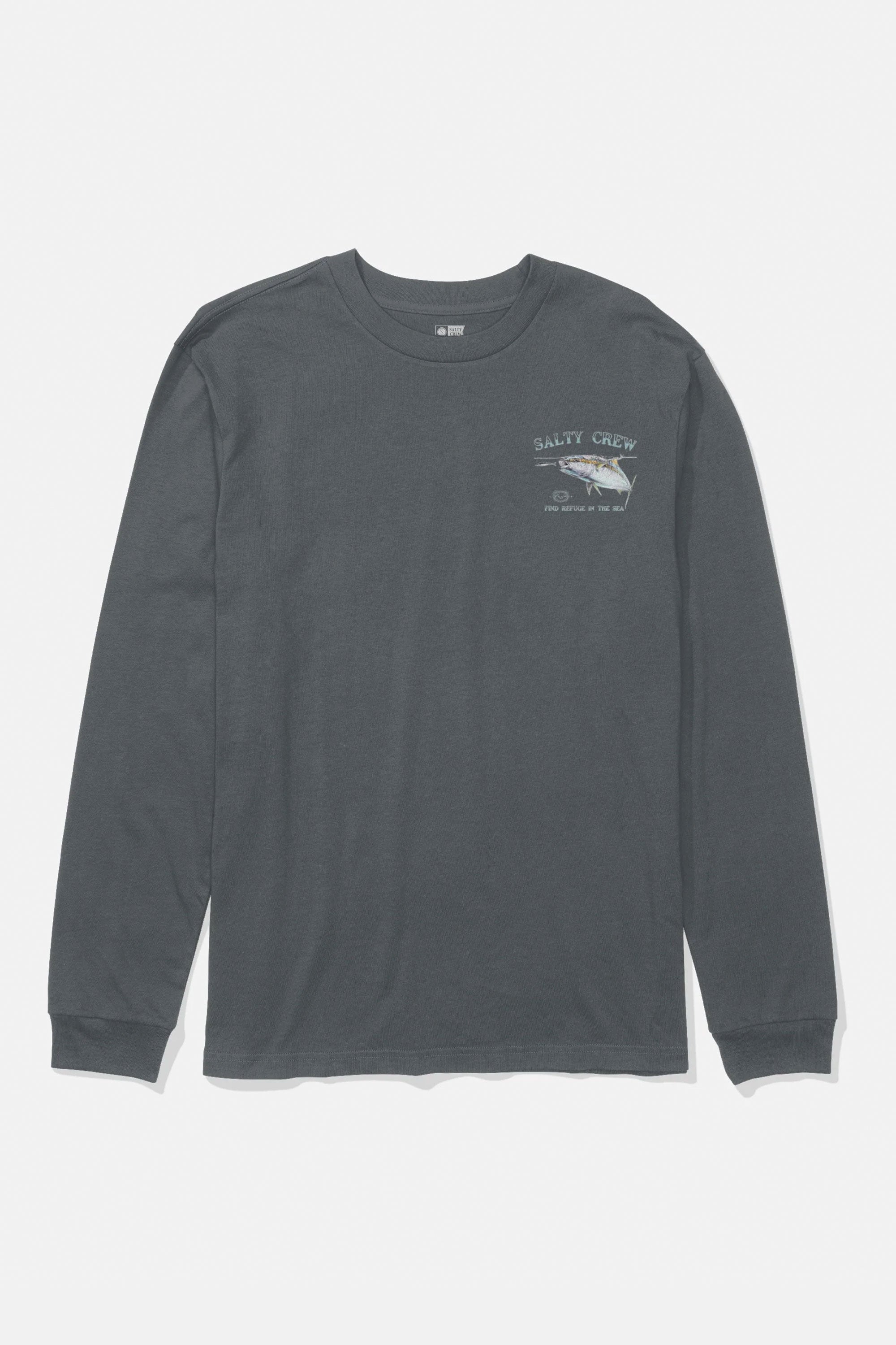 Happylifeshops Salty Crew men’s long sleeve tee in charcoal