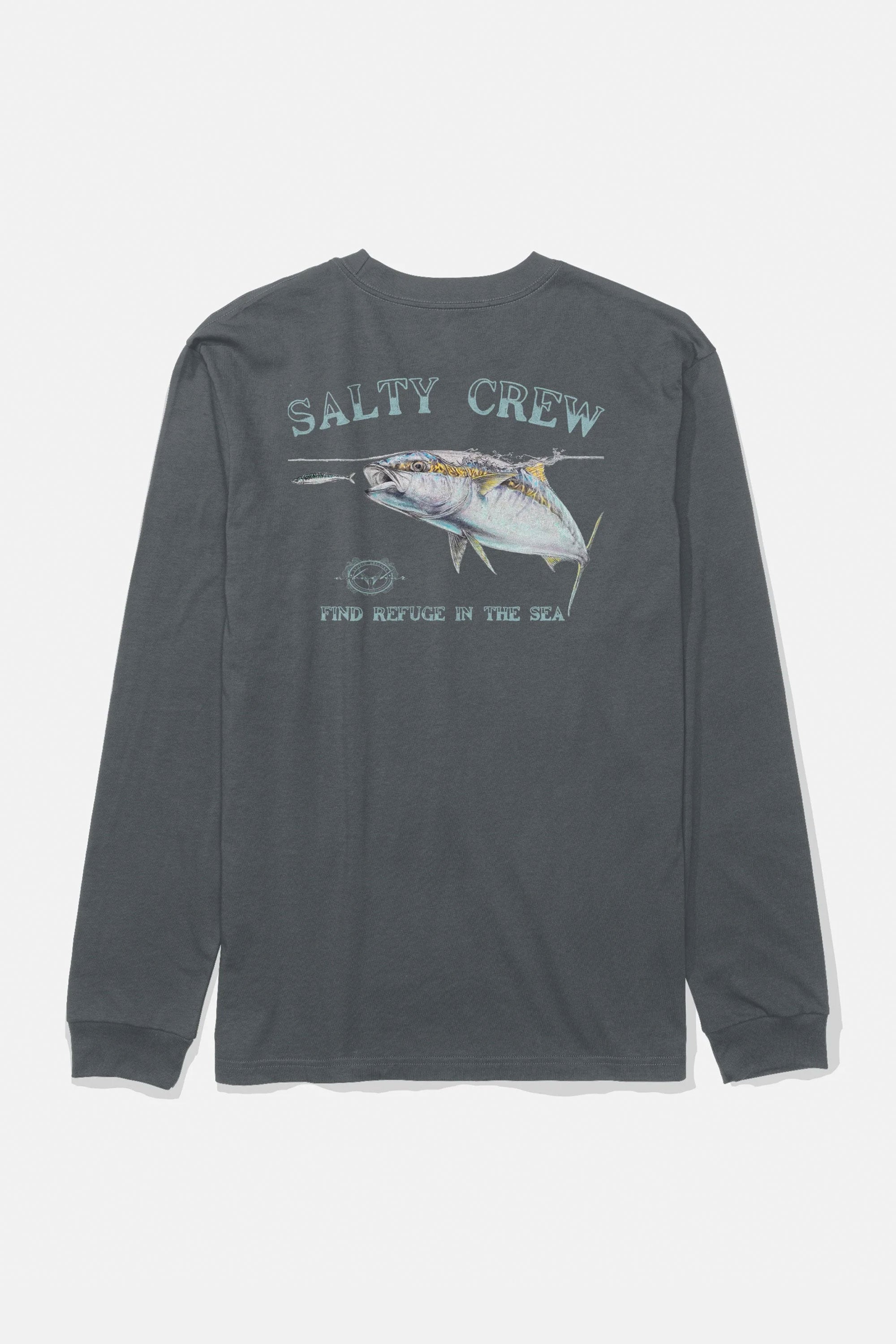 Happylifeshops Salty Crew men’s long sleeve tee in charcoal