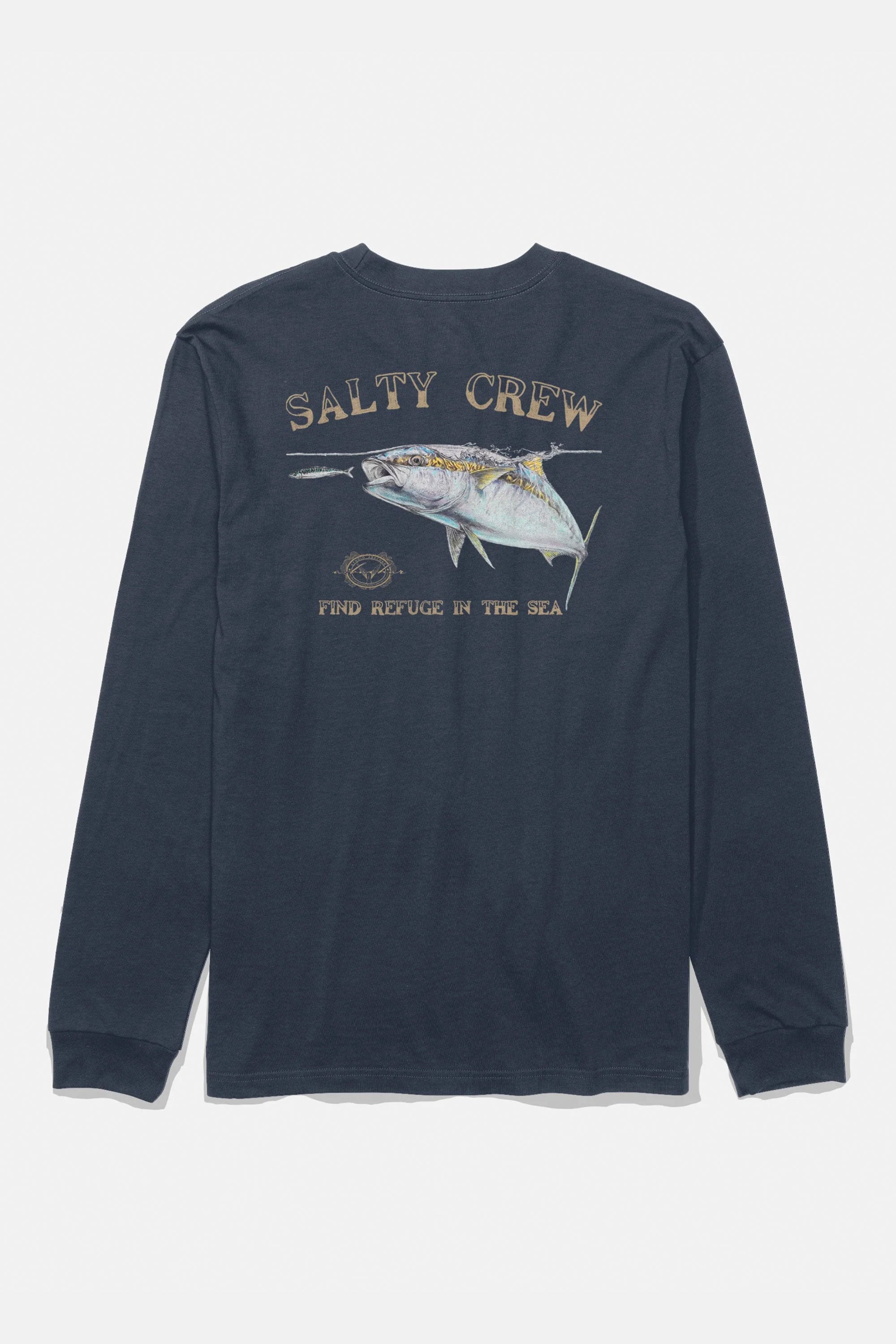 Happylifeshops Salty Crew men’s long sleeve graphic tee in navy