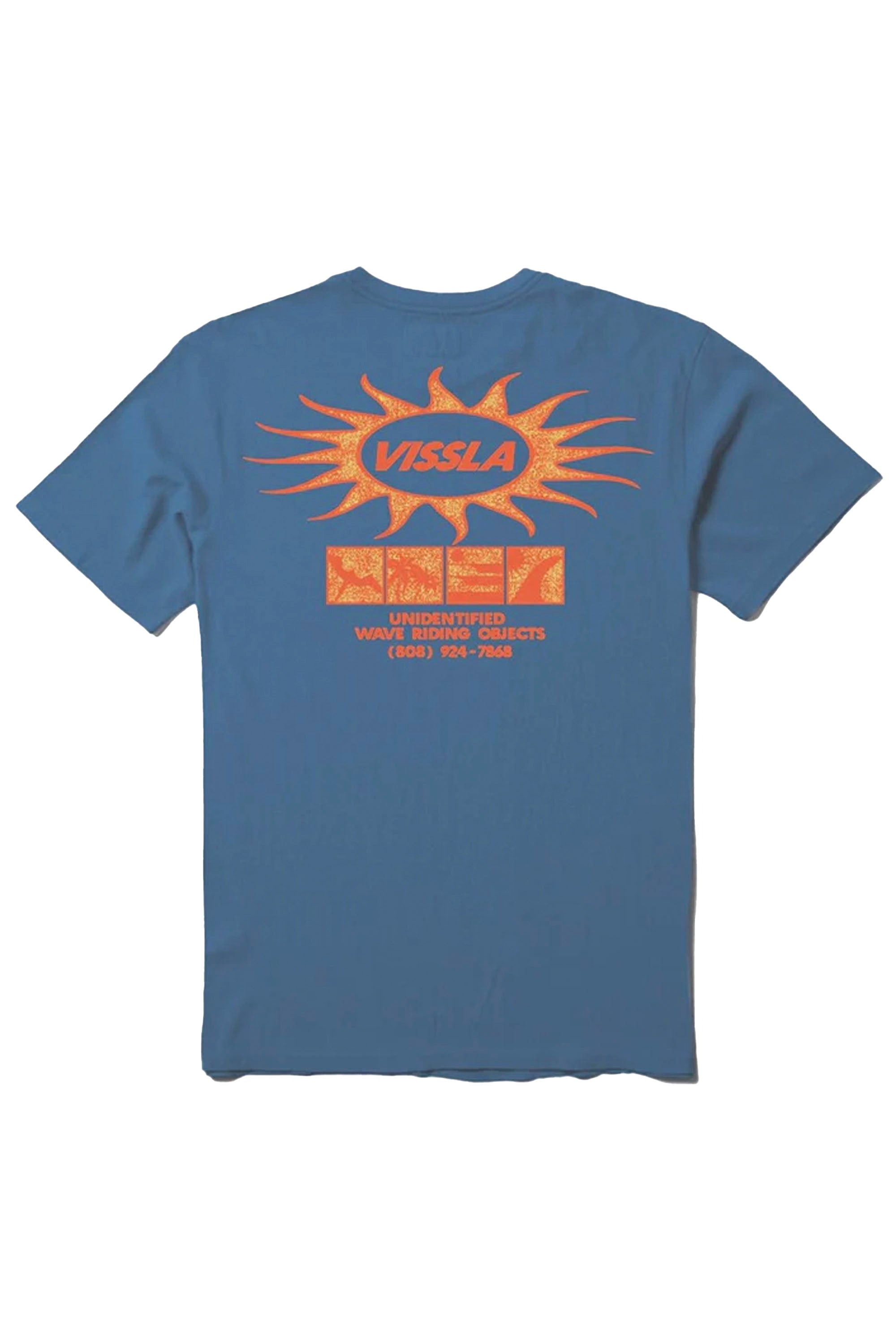 Vissla Happylifeshops Unidentified SS Pkt Tee Blue graphic pocket tee relaxed fit