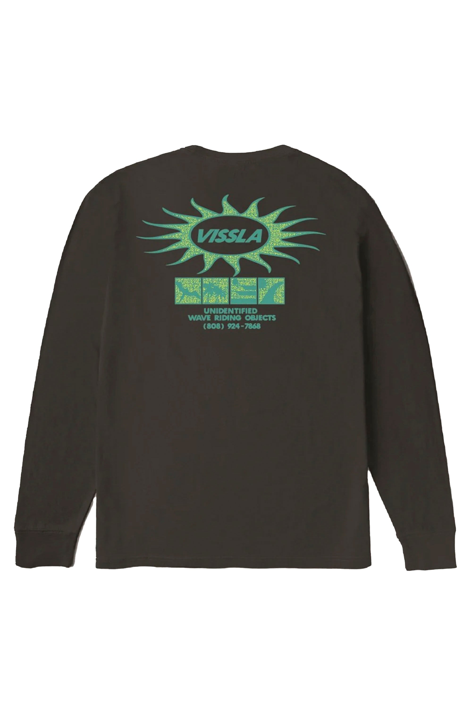 Vissla Happylifeshops Unidentified Boys LS Tee Phantom overdyed long-sleeve graphic tee