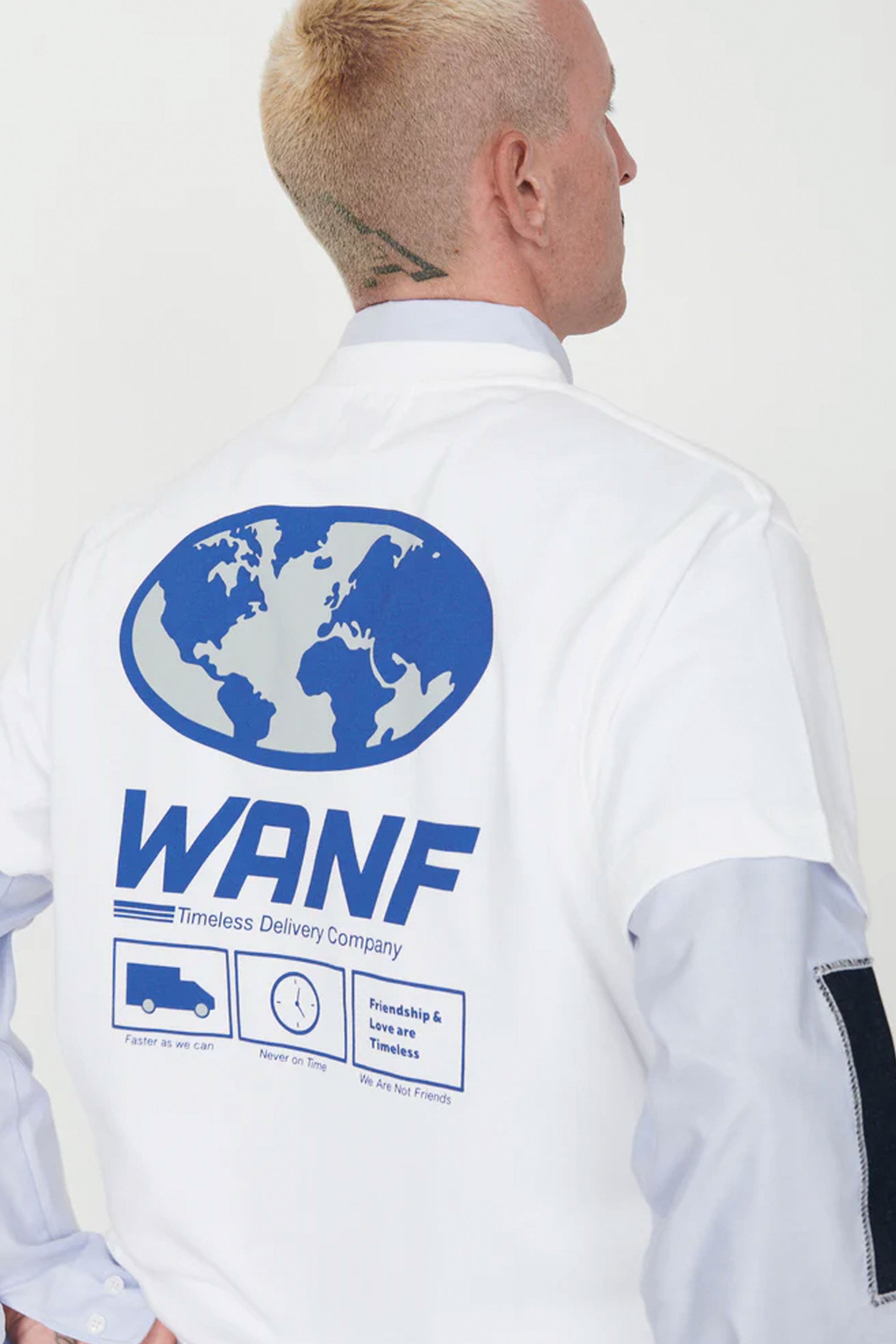 Happylifeshops Man Tee WANF Delivery Wanf White