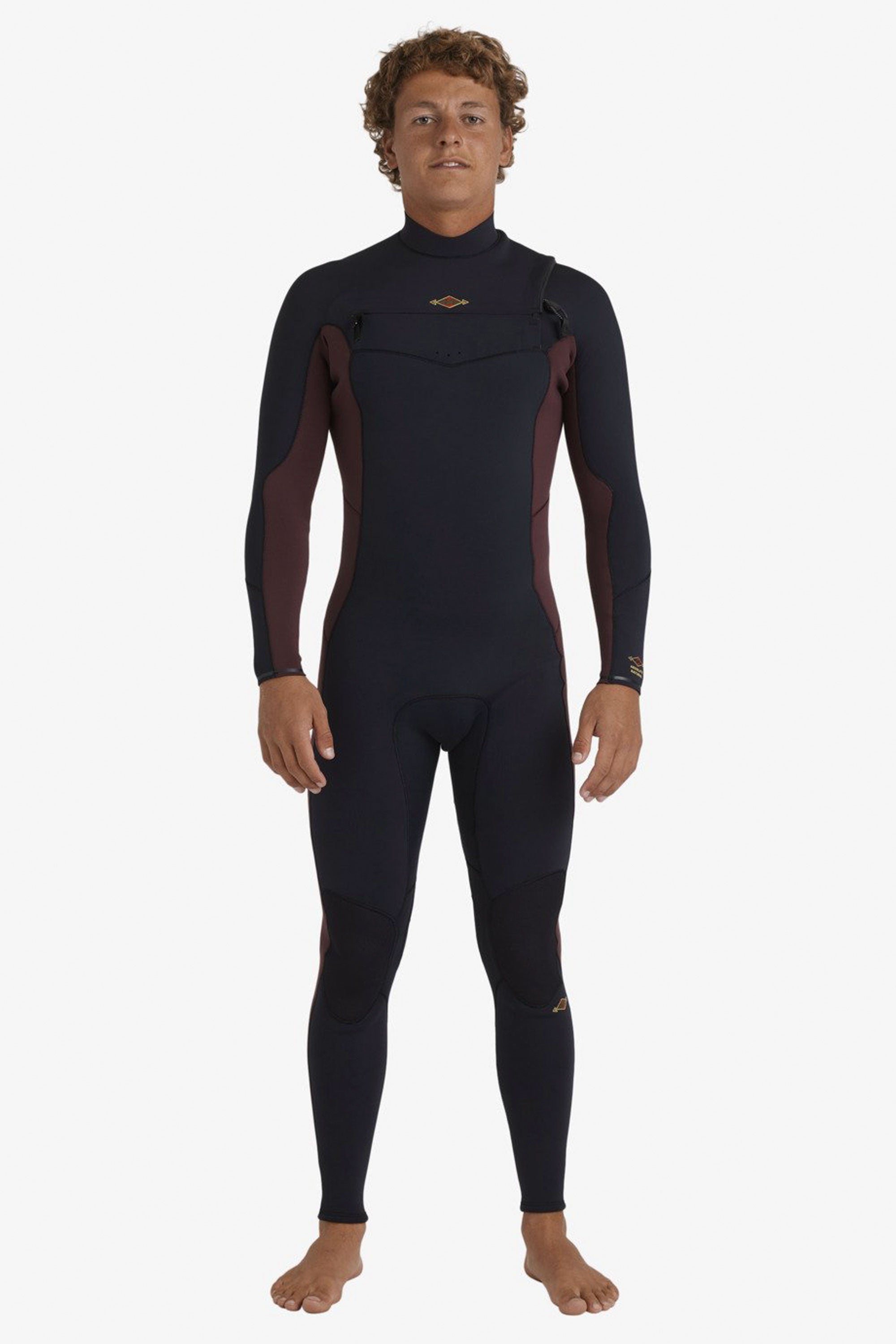 Happylifeshops Man Wetsuit Billabong Absolute Natural 4/3mm Chest Zip Wine