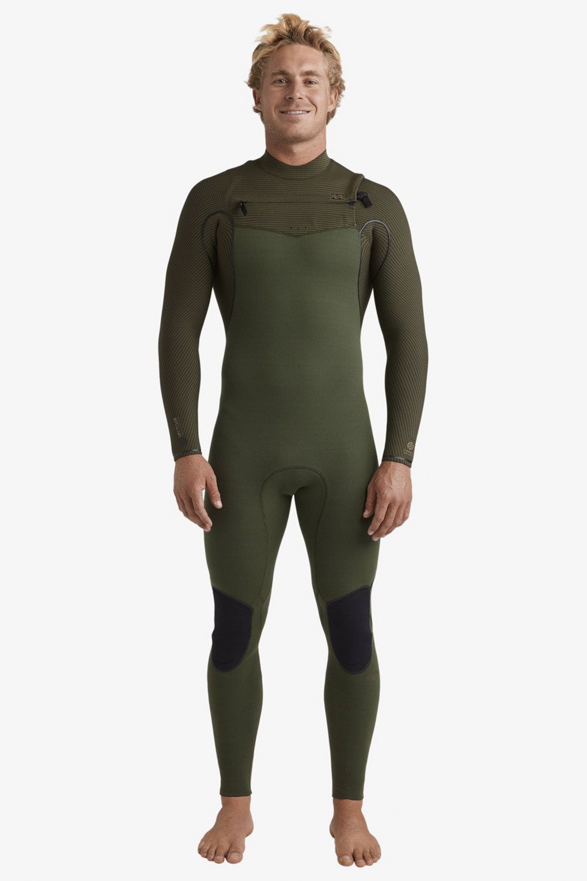 Happylifeshops Man Wetsuit Billabong Furnace Natural 4/3mm Chest Zip Military