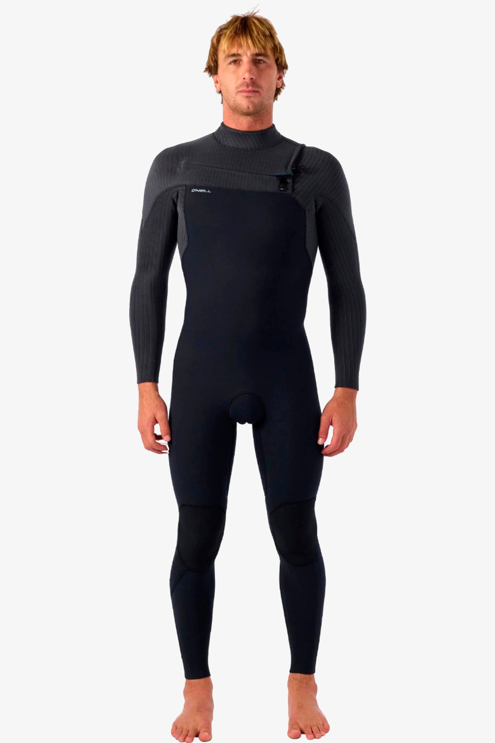 Happylifeshops O’Neill Hyperfreak 5/4 mm Chest Zip Full Wetsuit in Black/Tempered Steel