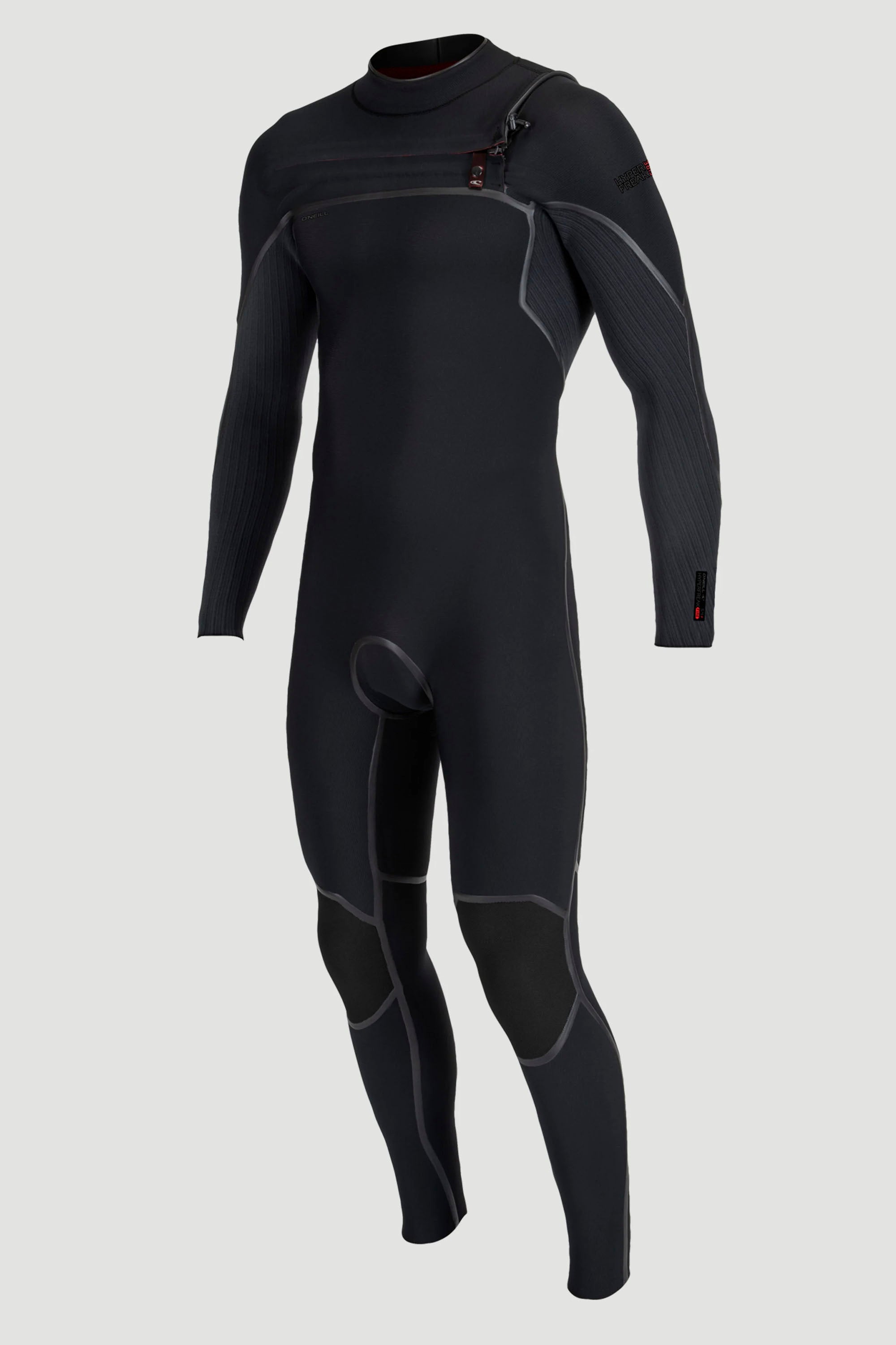 Happylifeshops O’Neill Hyperfreak Fire 5/4+ mm Chest Zip Full Wetsuit in Black/Black