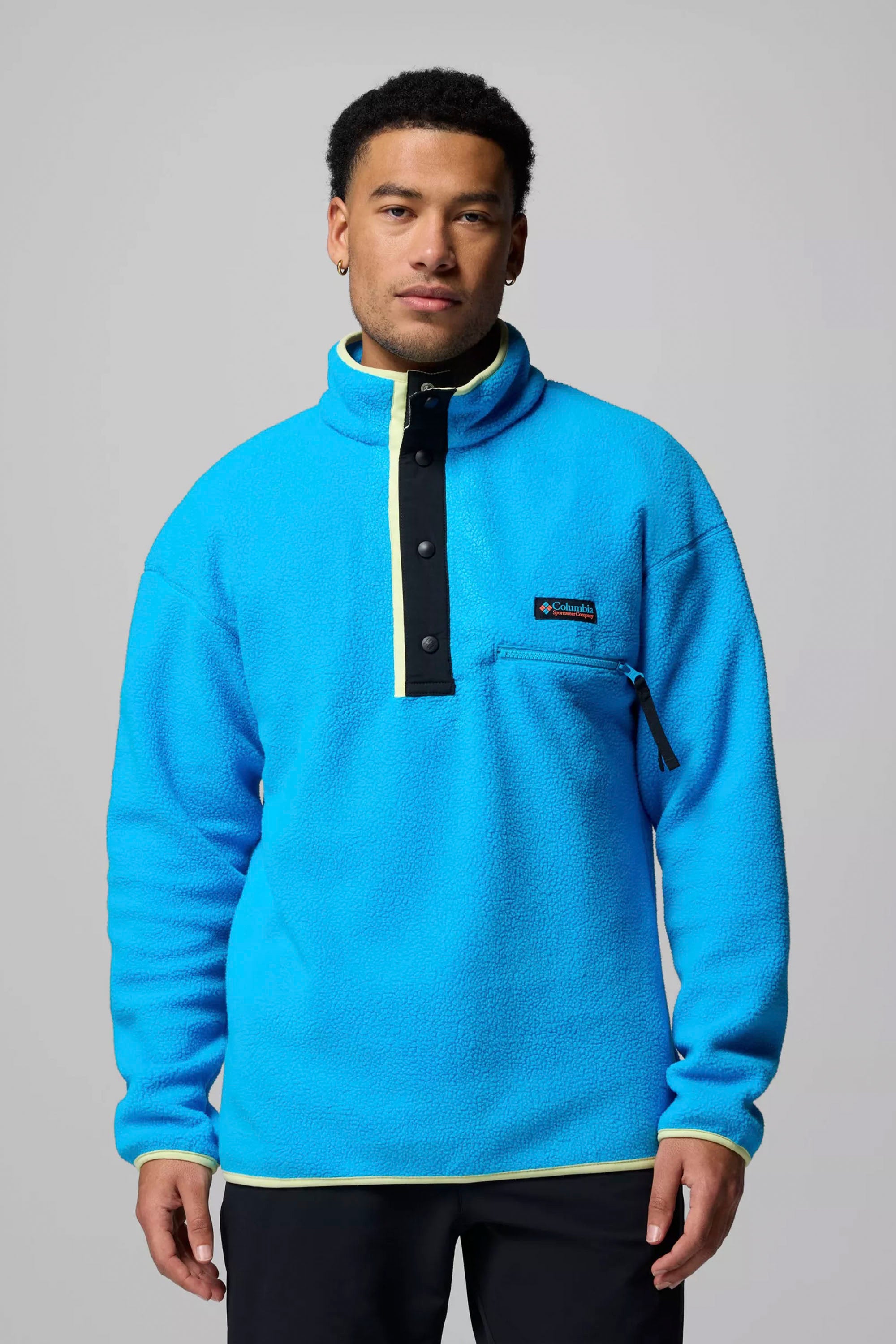 Happylifeshops Columbia men’s half snap fleece in Compass Blue