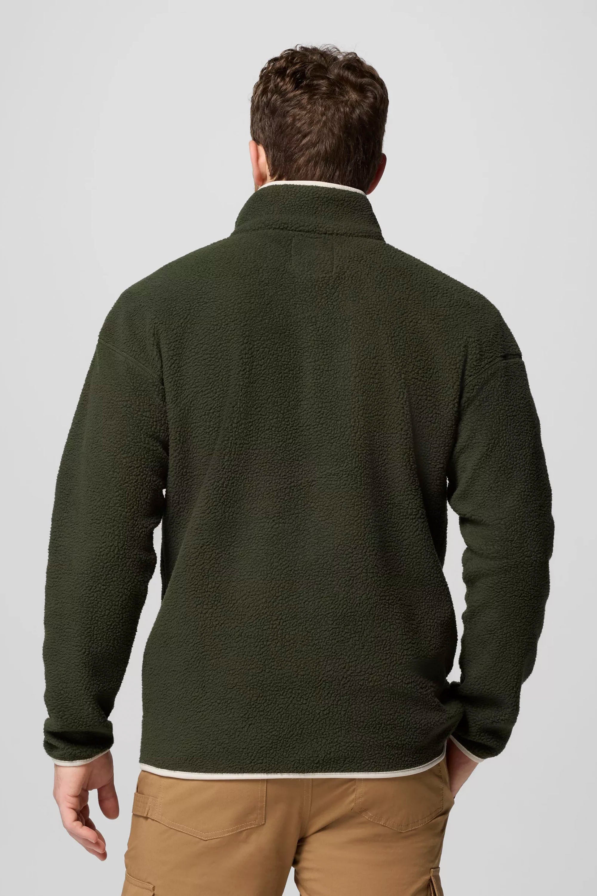 Happylifeshops Columbia men’s half snap fleece pullover in Greenscape