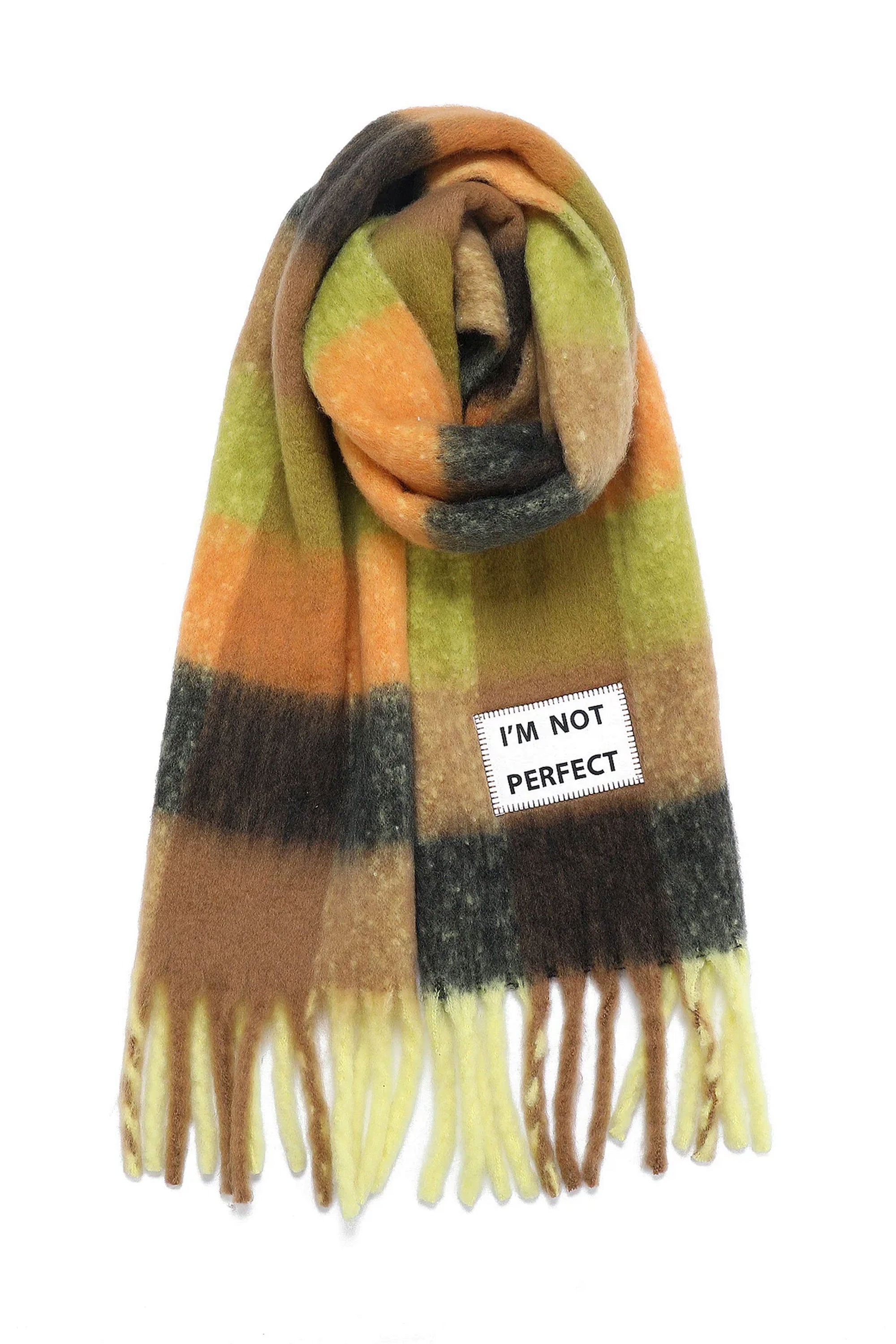 Verb To Do Happylifeshops I’m Not Perfect oversized statement scarf wrap winter accessory