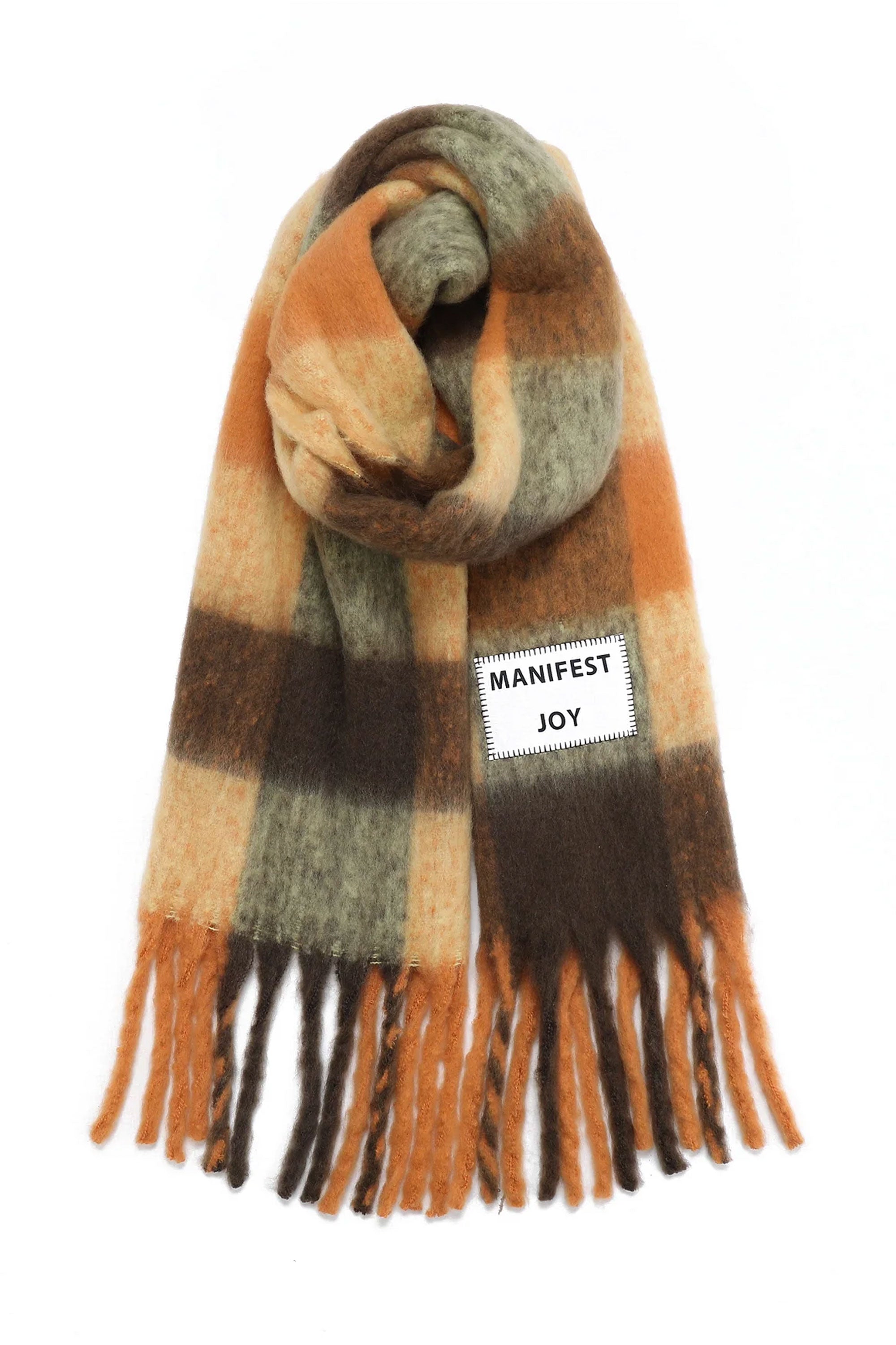 Verb To Do Maxiscarf Manifest Joy oversized scarf bold slogan recycled fibres