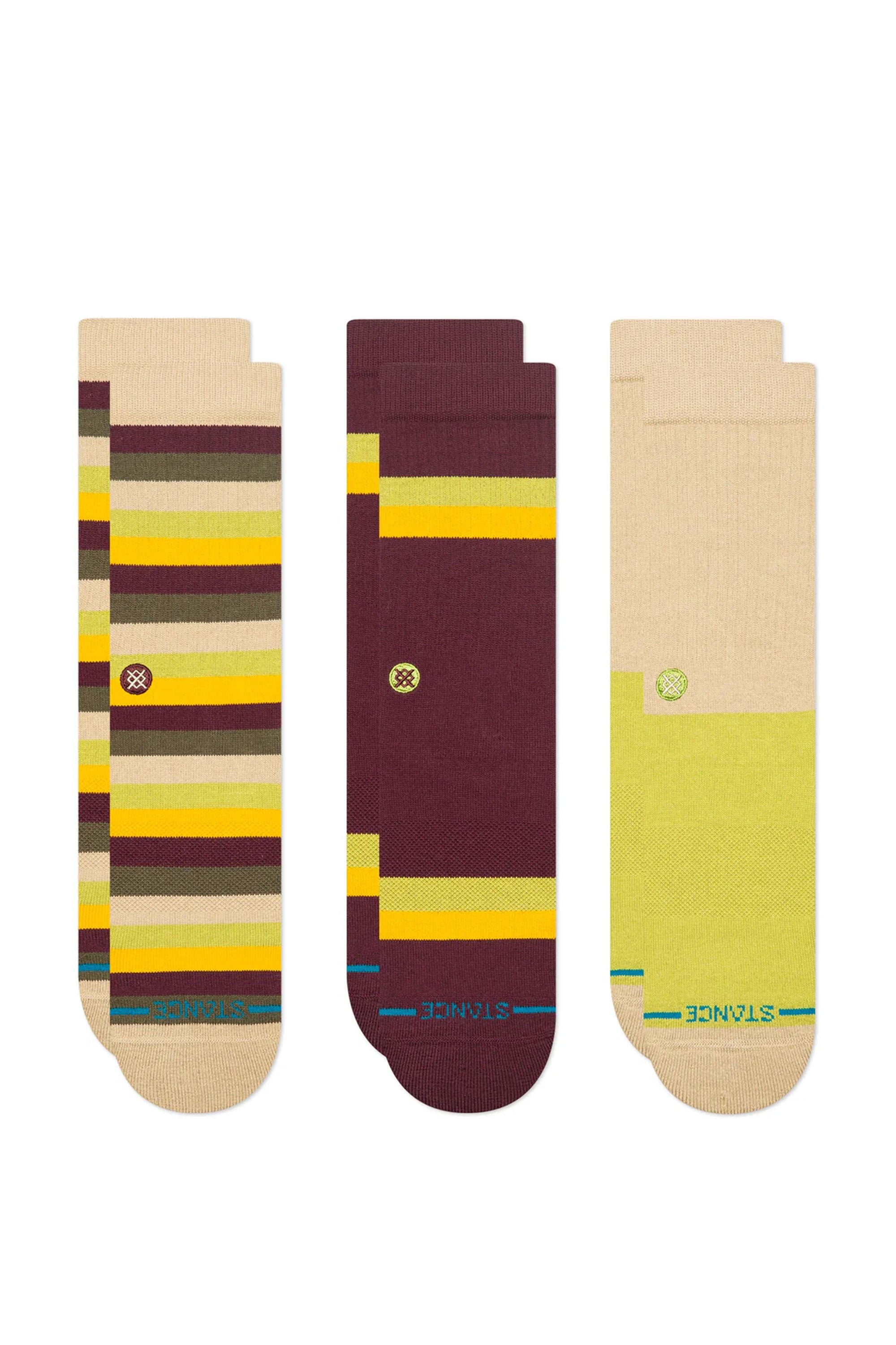 Stance Happylifeshops Upstate Crew Sock 3-Pack green crew socks padded comfort