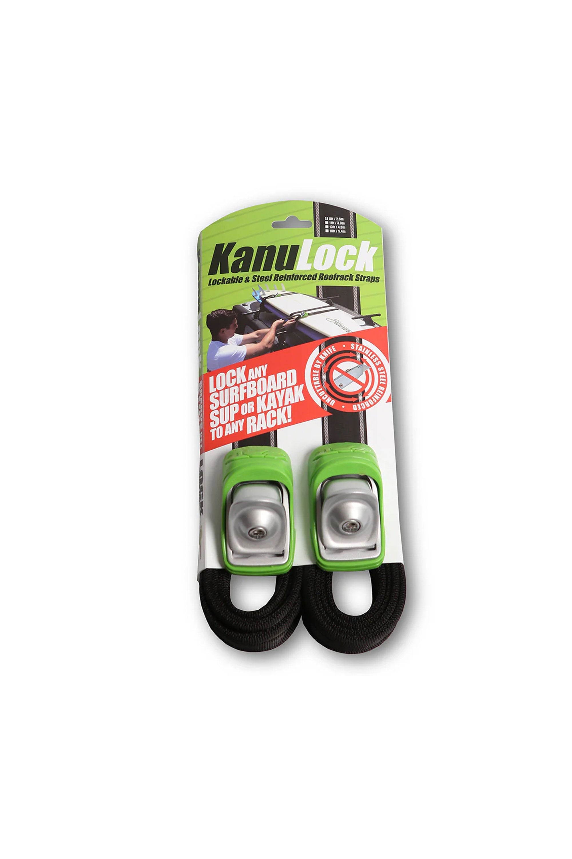 Happylifeshops KanuLock 2.5 m / 8 ft Lockable Tie-Down Straps