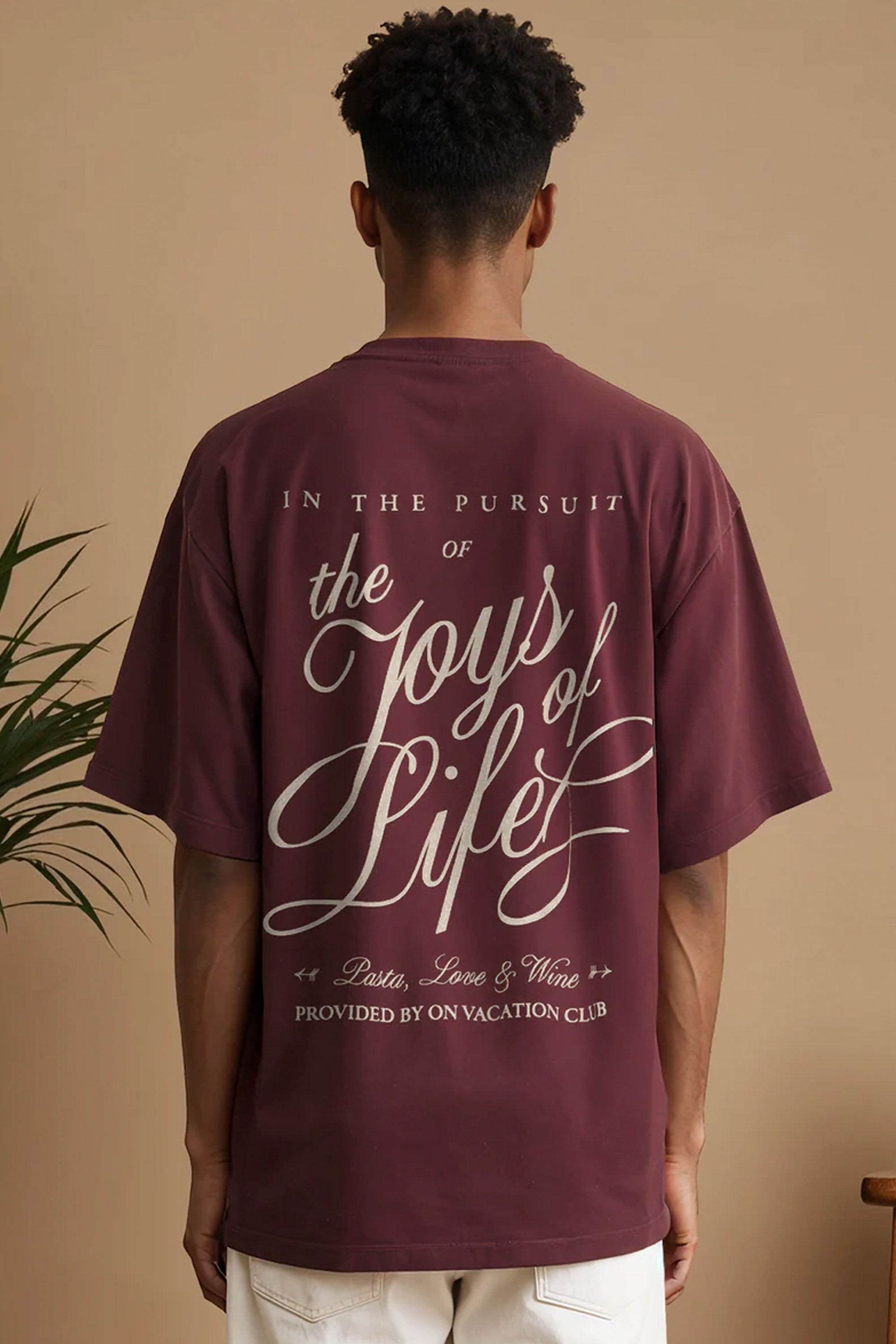Pukas-Surf-Shop-Tee-Joys-Of-Life-Tee-burgundy