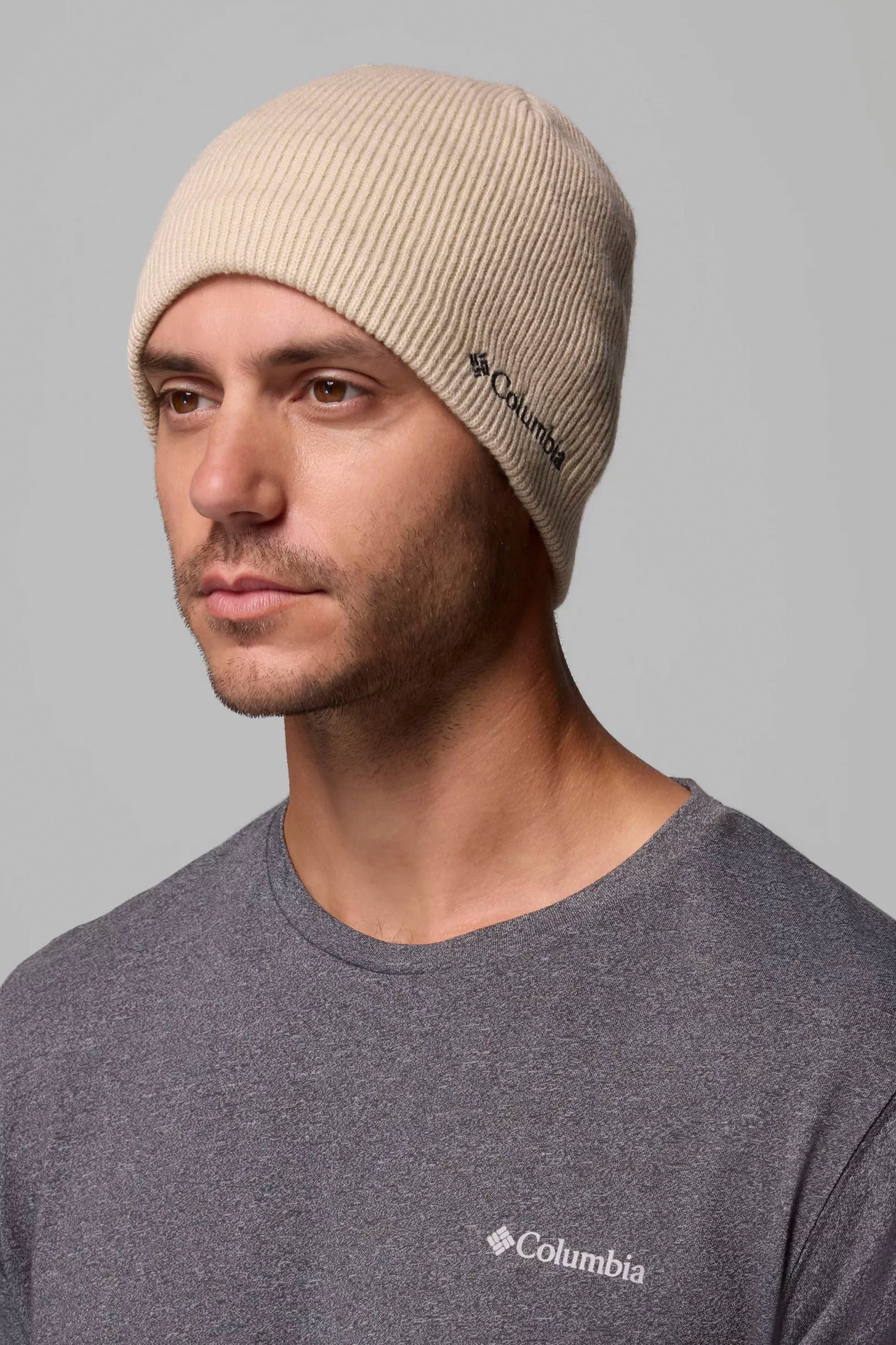 Happylifeshops Columbia unisex knit beanie in Dark Stone