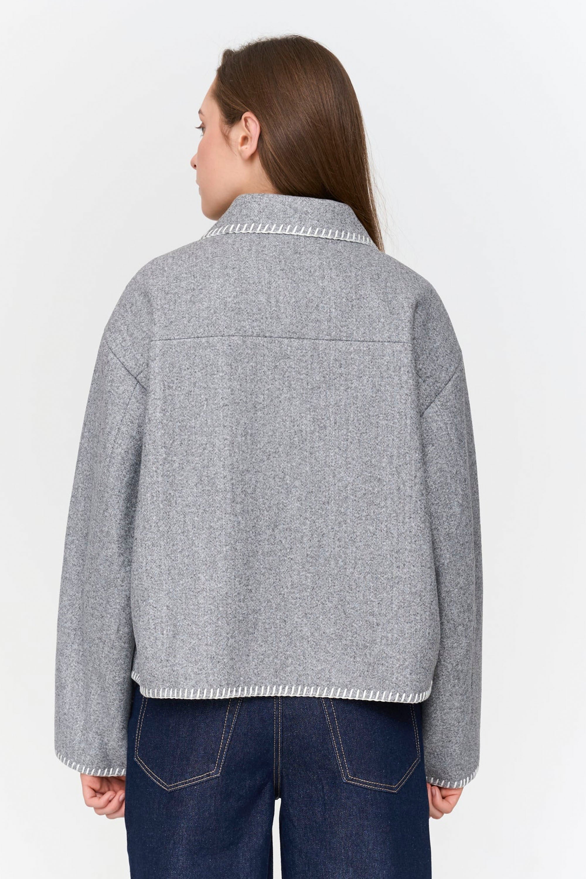 24 Colours Happylifeshops structured winter jacket relaxed cut subtle texture