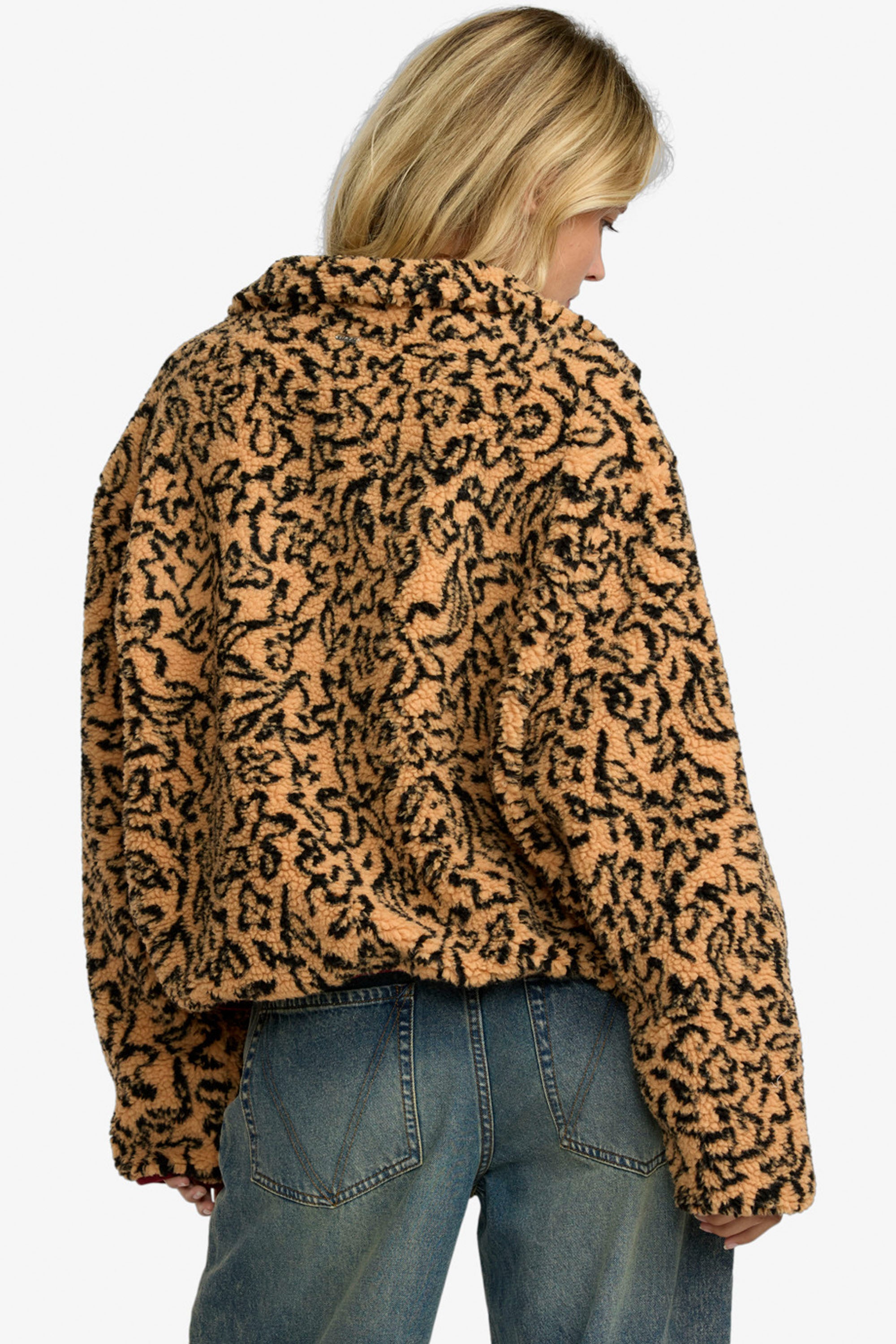 Happylifeshops RVCA Oh Hush sherpa jacket women plush texture relaxed fit