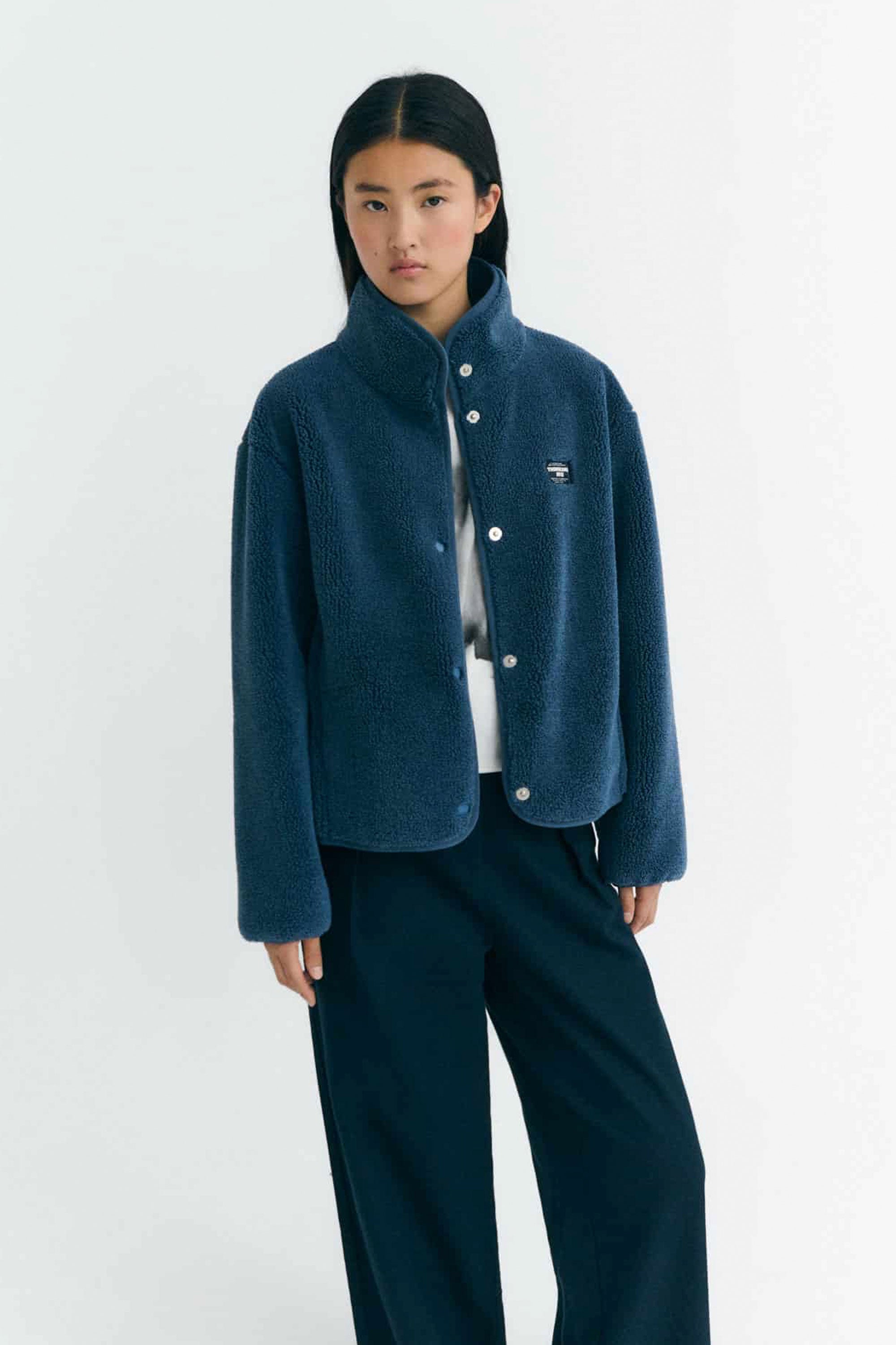 Happylifeshops Woman Jacket Thinking Mu Fuzz Kourtney Blue