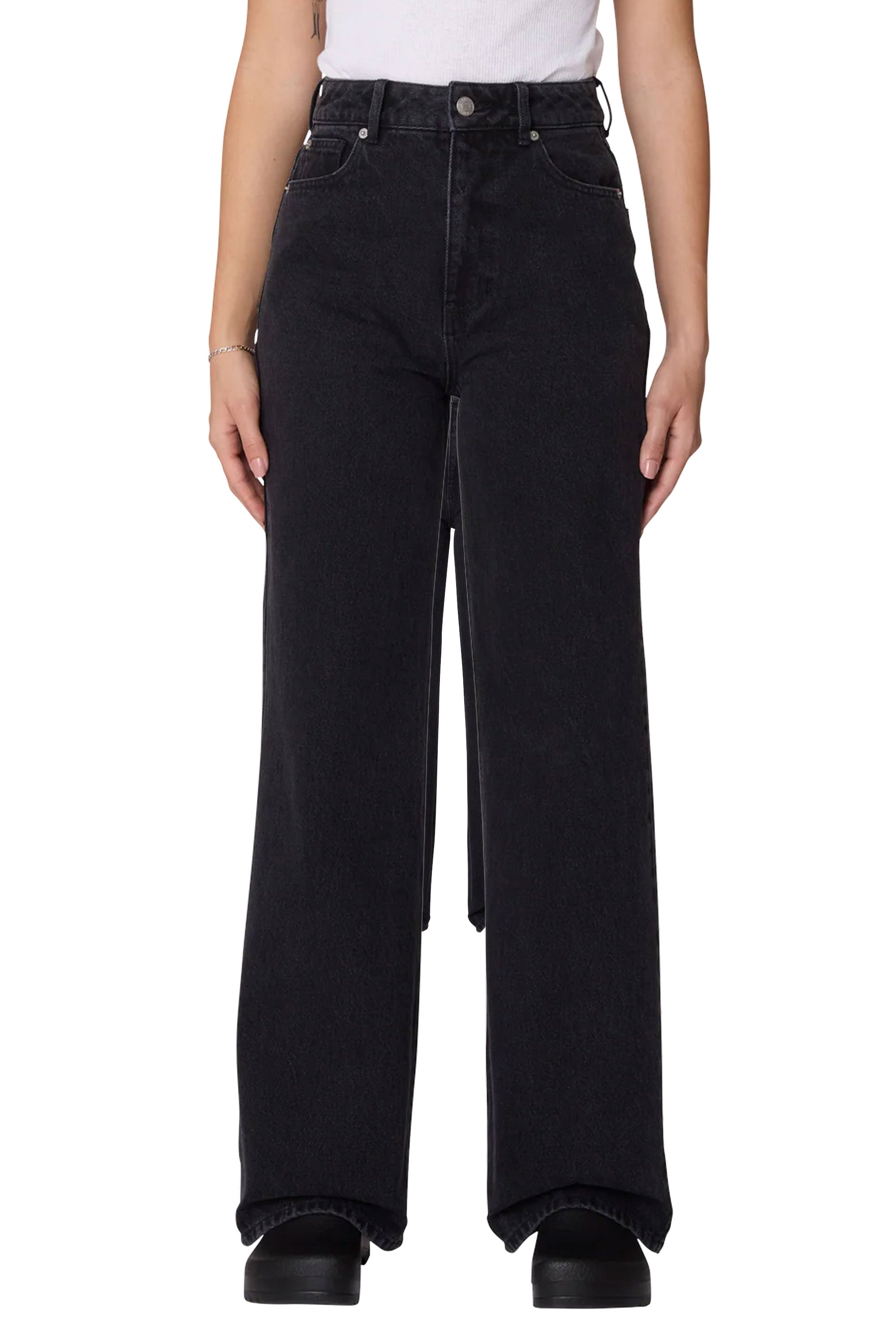 Obey Black jeans worn by a person Happylifeshops