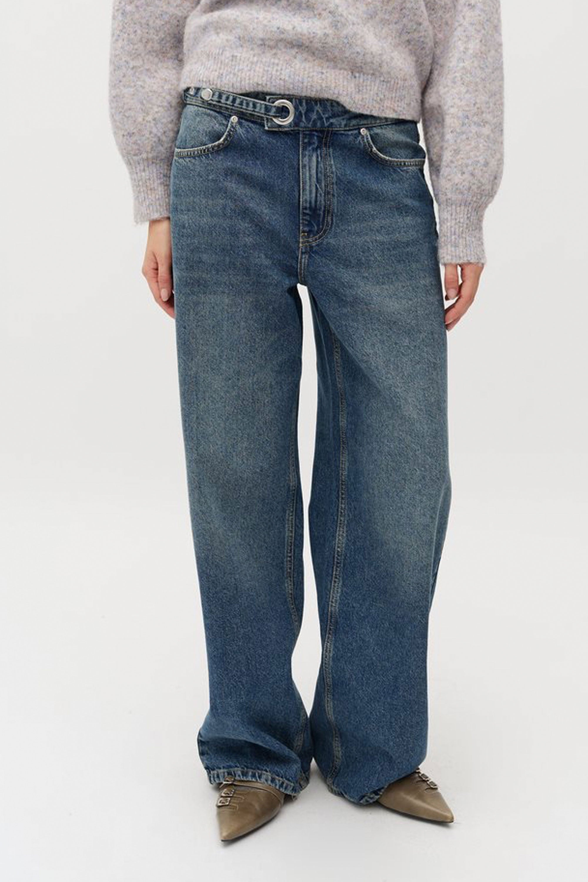 Happylifeshops Woman Pant mbyM Jeromi Denim Washed Blue Jay