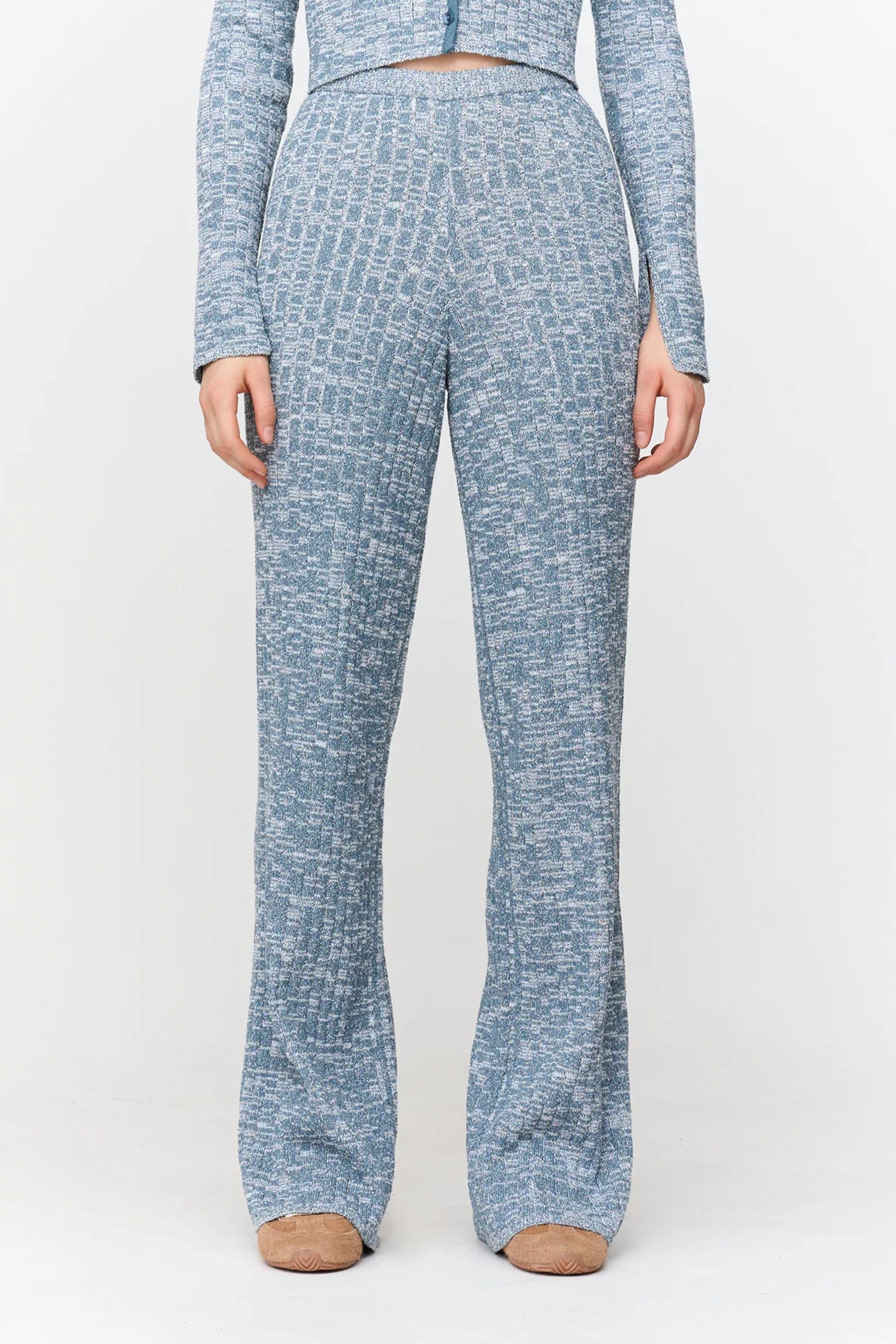 24 Colours Happylifeshops melange relaxed trousers soft texture relaxed fit