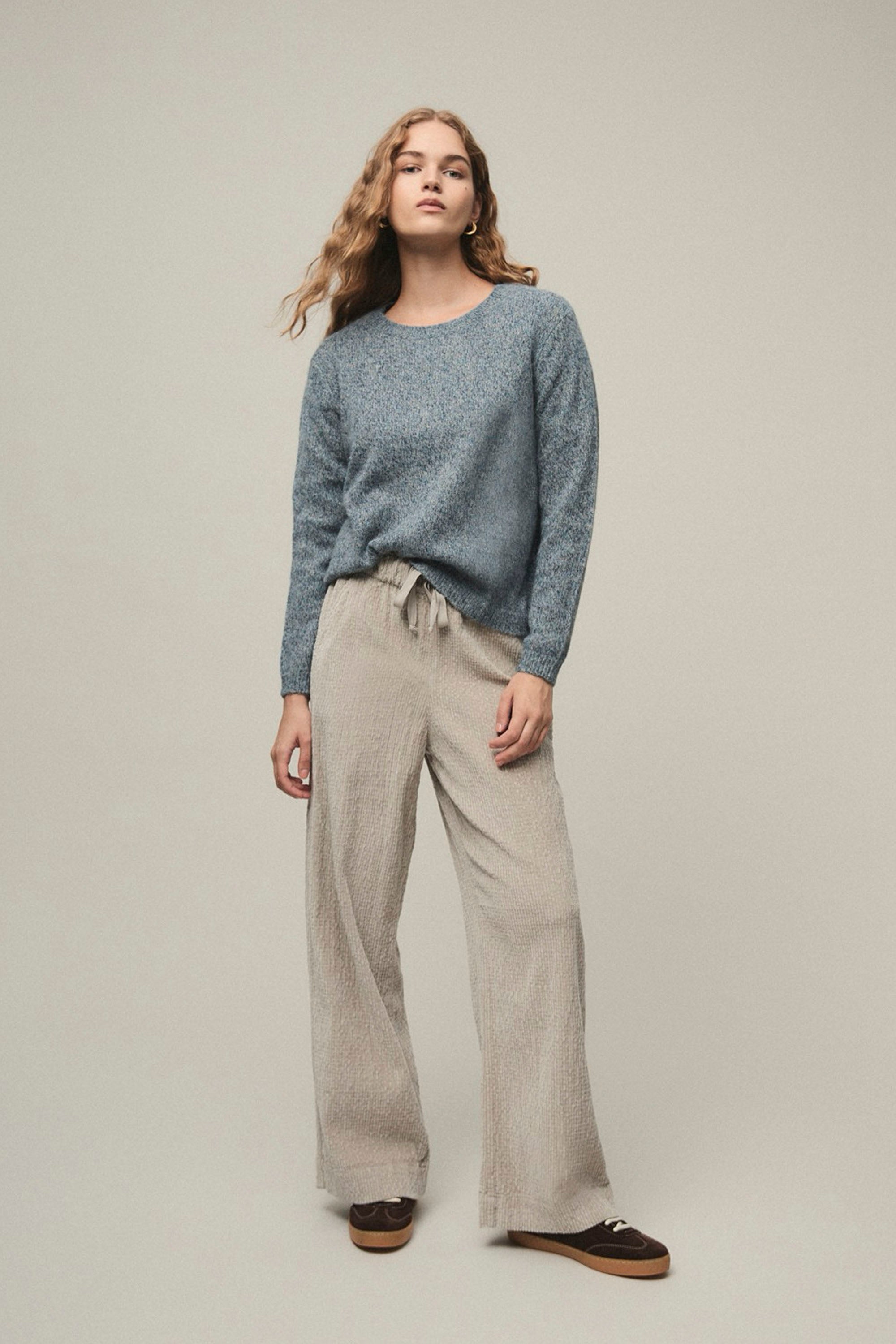 Mi&Co Happylifeshops wide irregular cord pants elastic waist front pockets relaxed silhouette