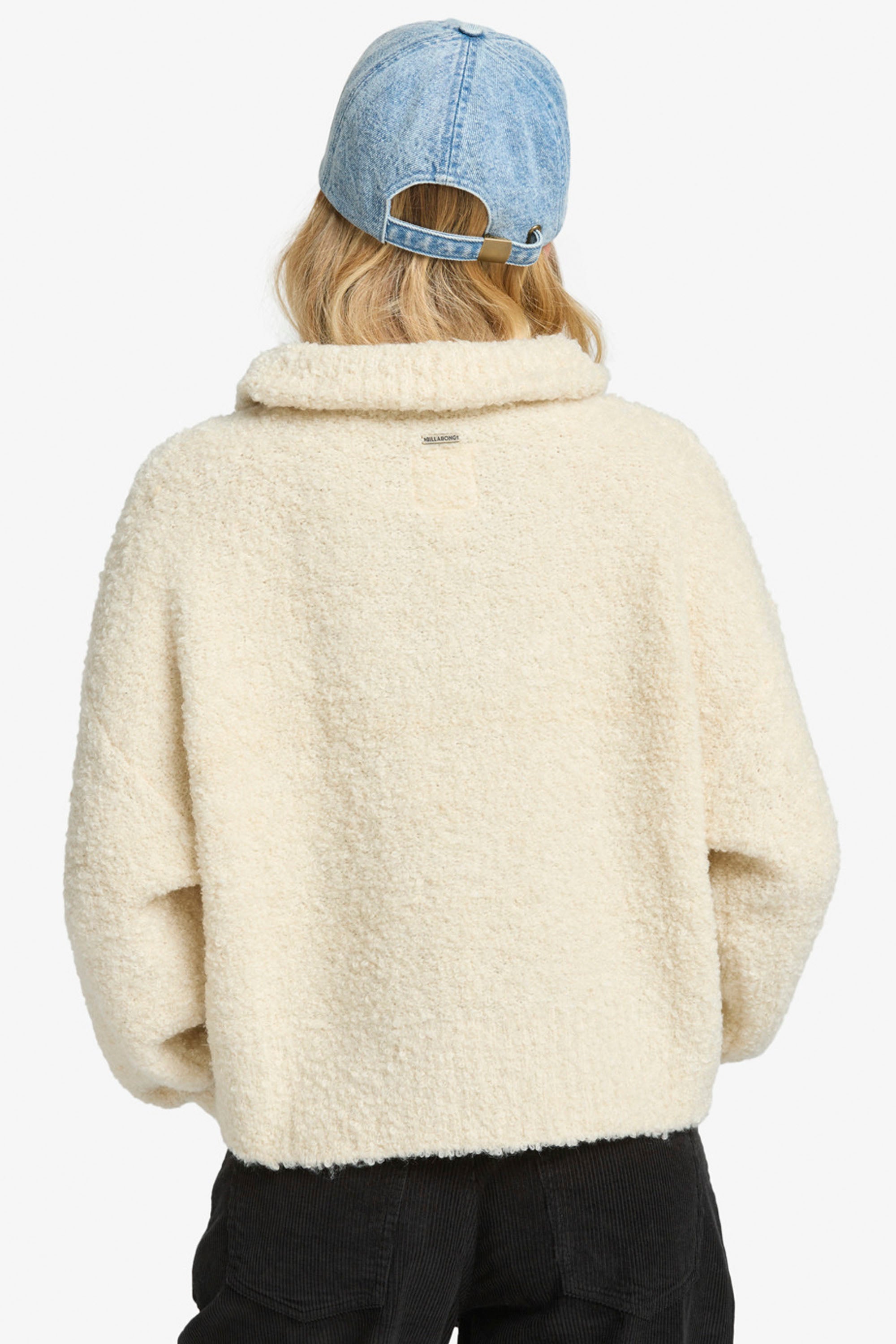 Happylifeshops Billabong Lost Heaven fleece half-zip white relaxed fit