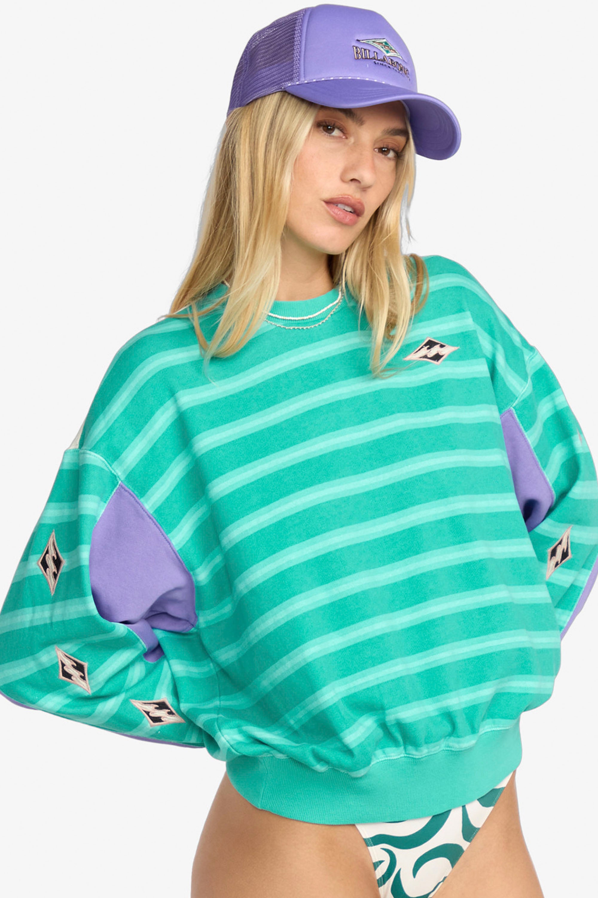 Happylifeshops Billabong Party Block Kendal pullover color-block relaxed fit