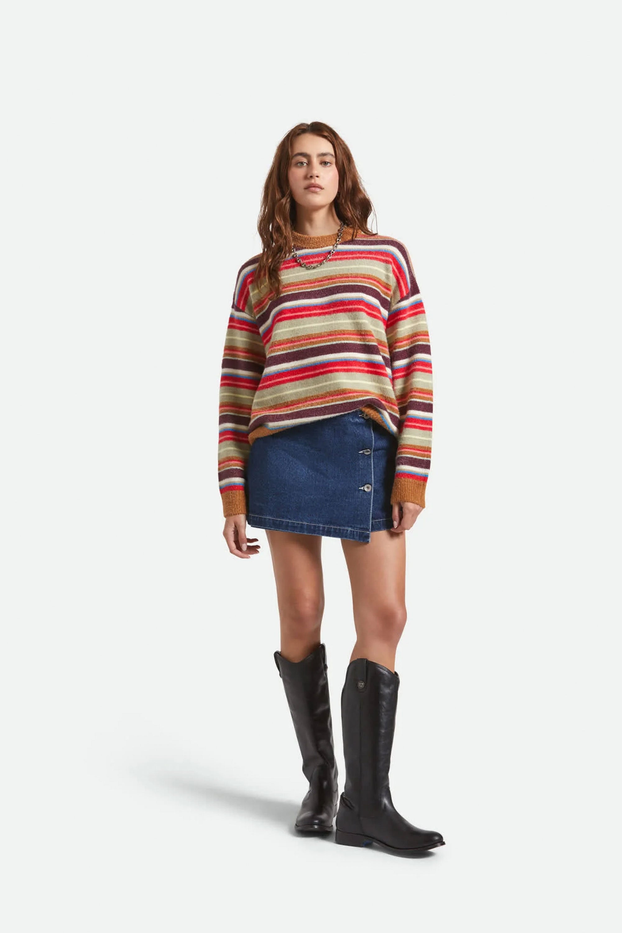 Happylifeshops Woman Sweat Brixton Cozy Crew Sweater Multistripe