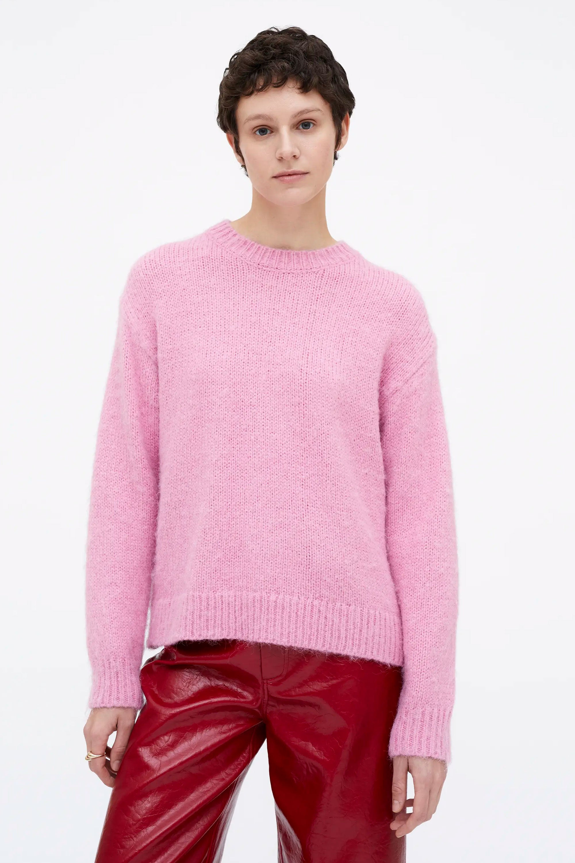 Happylifeshops Woman Sweat Wild Pony Jersey Punto Suave Rosa