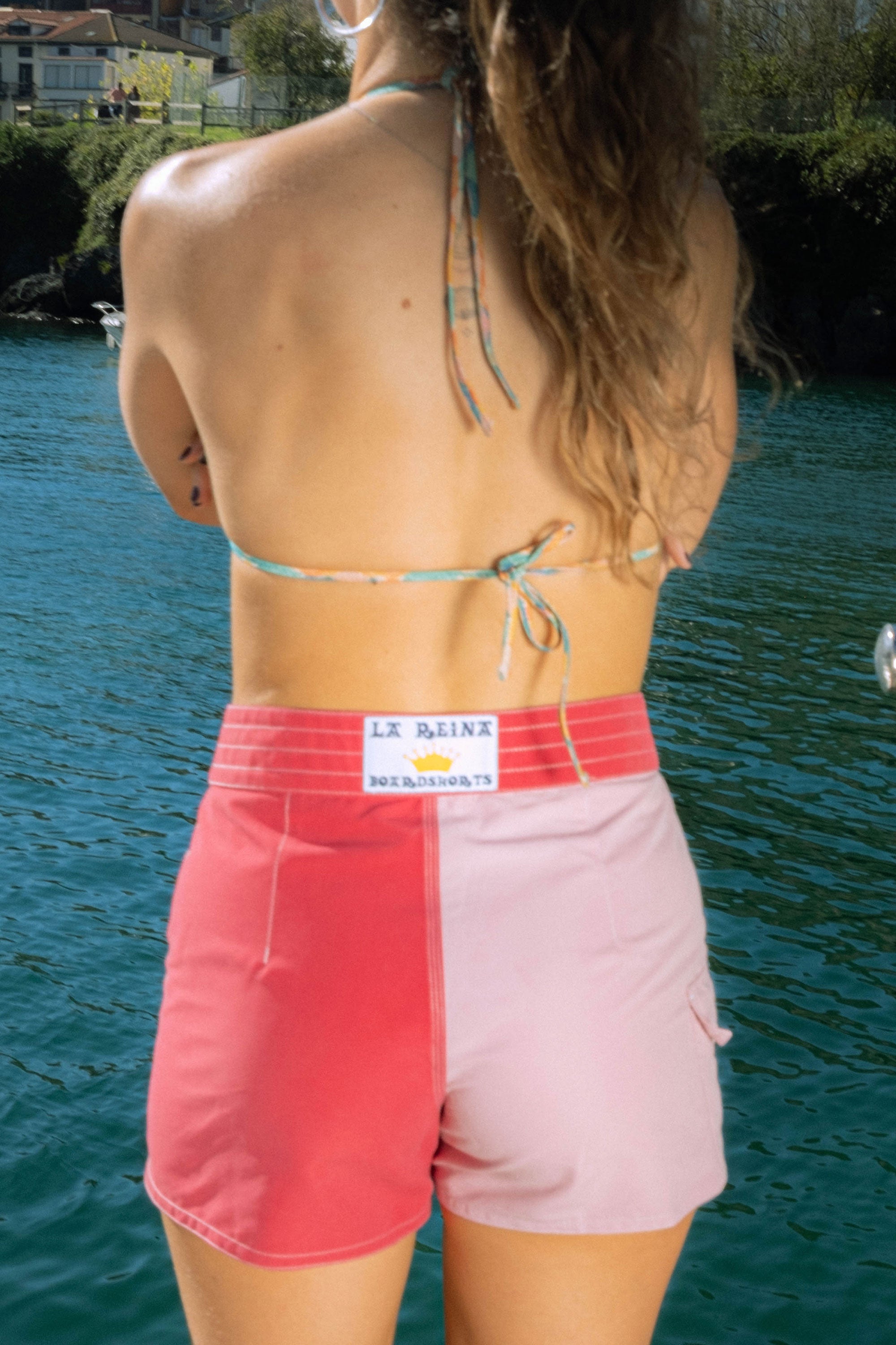 Happylifeshops Woman Swimwear Bottom La Reina Boardshorts Pink Panels Pink