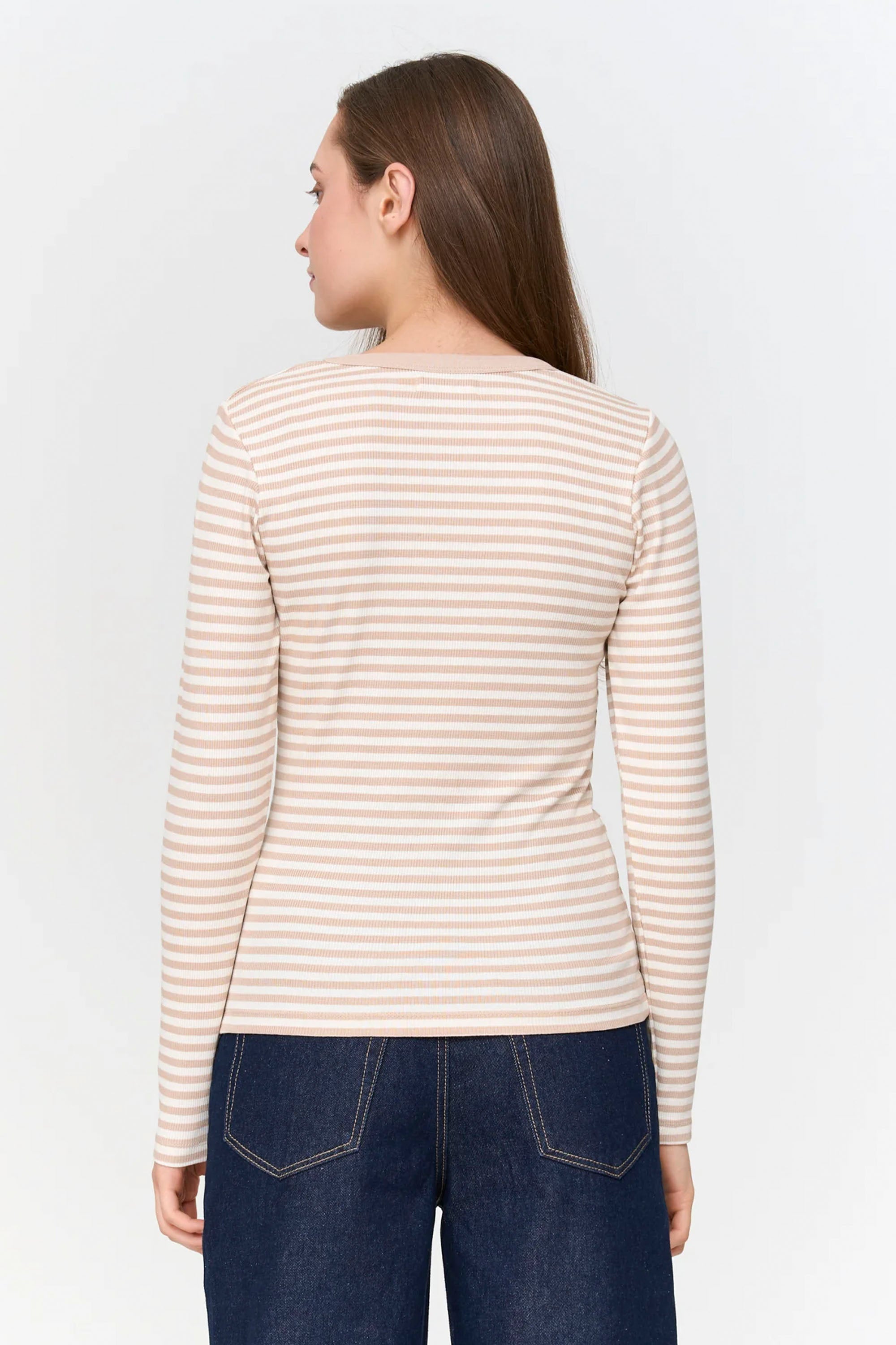 24 Colours Happylifeshops striped contrast tee relaxed fit everyday style