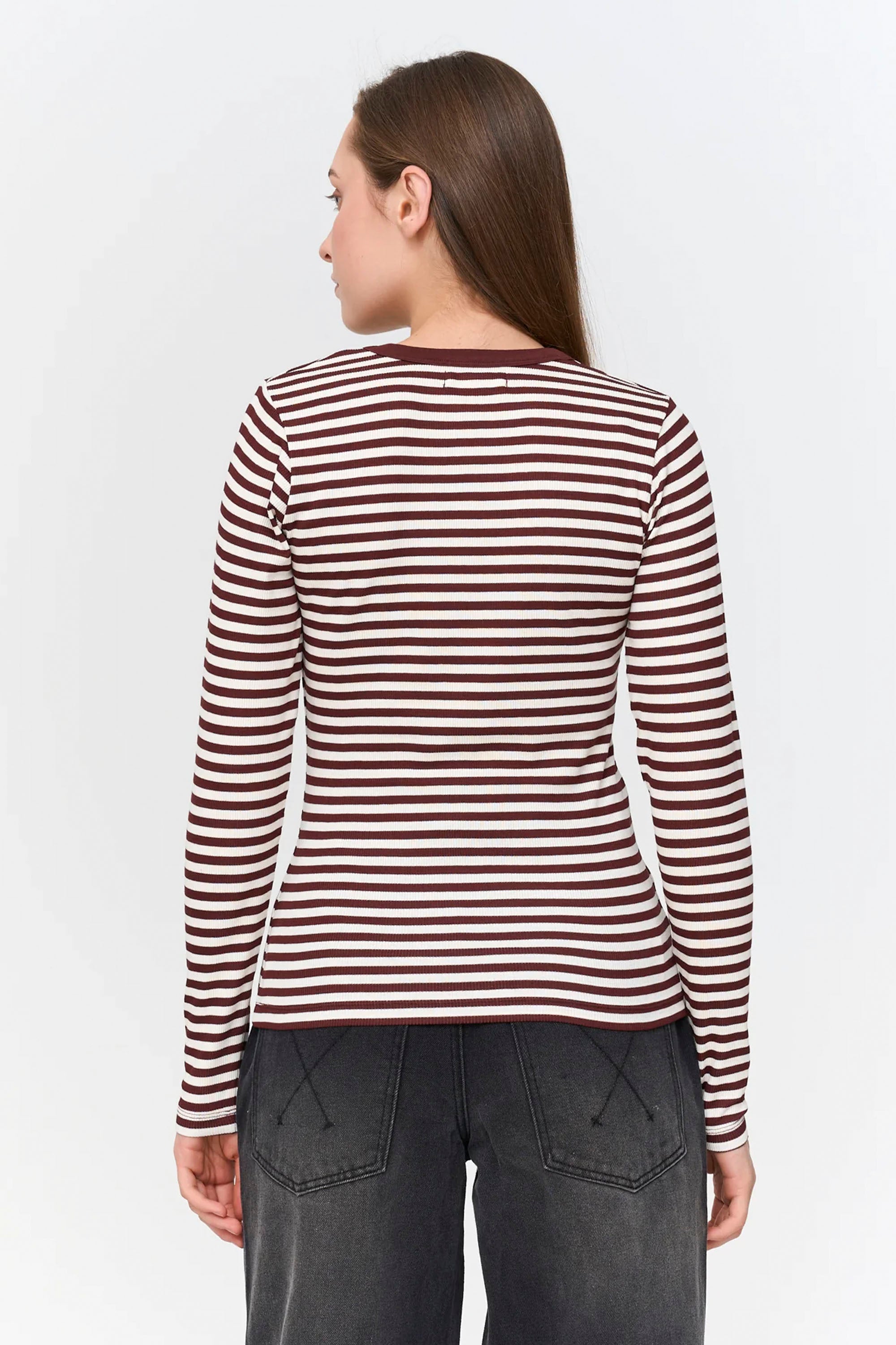 24 Colours Happylifeshops striped tee relaxed drape soft texture everyday style