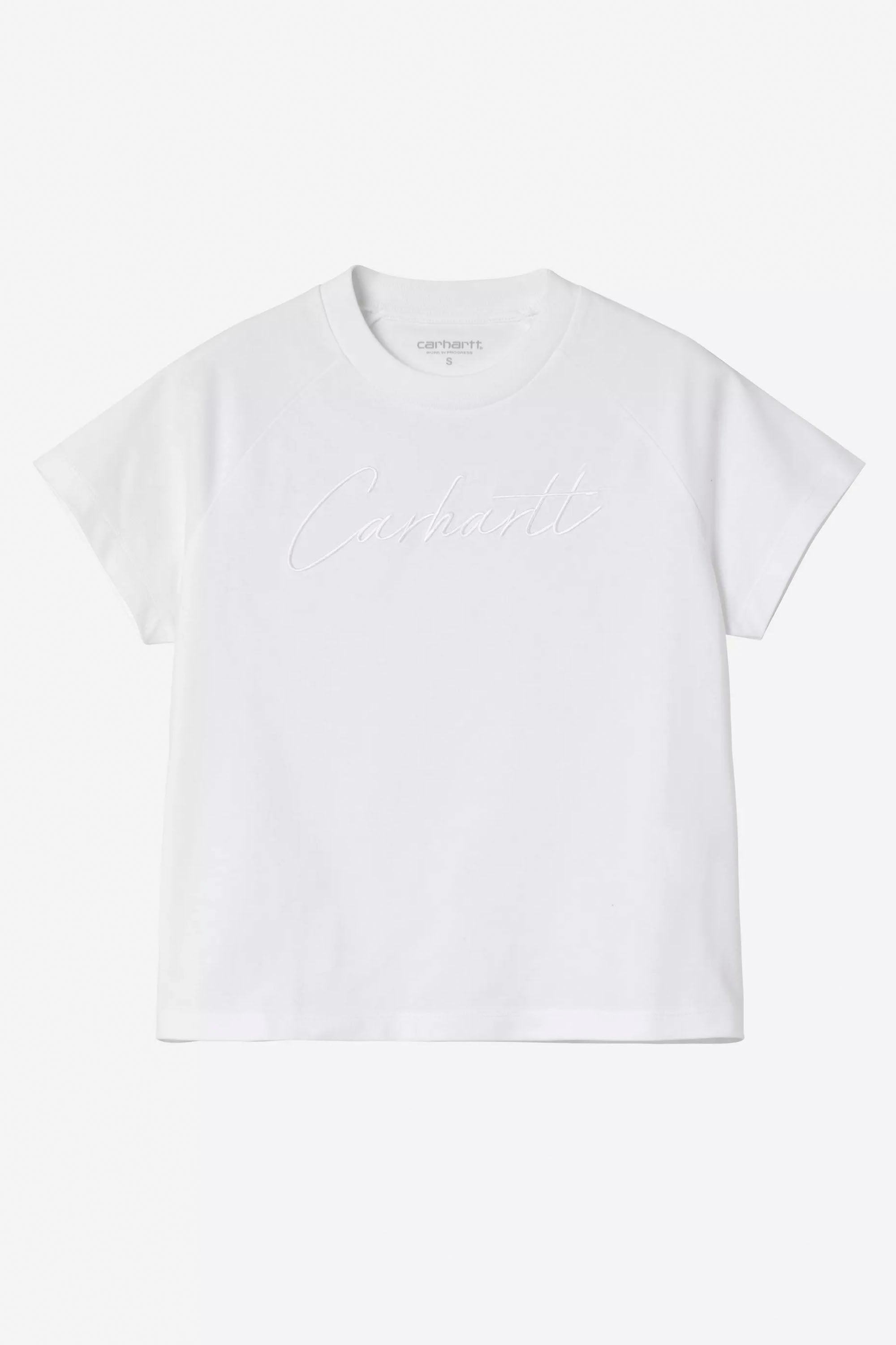 Happylifeshops Carhartt WIP white slim-fit tee organic cotton chest embroidery