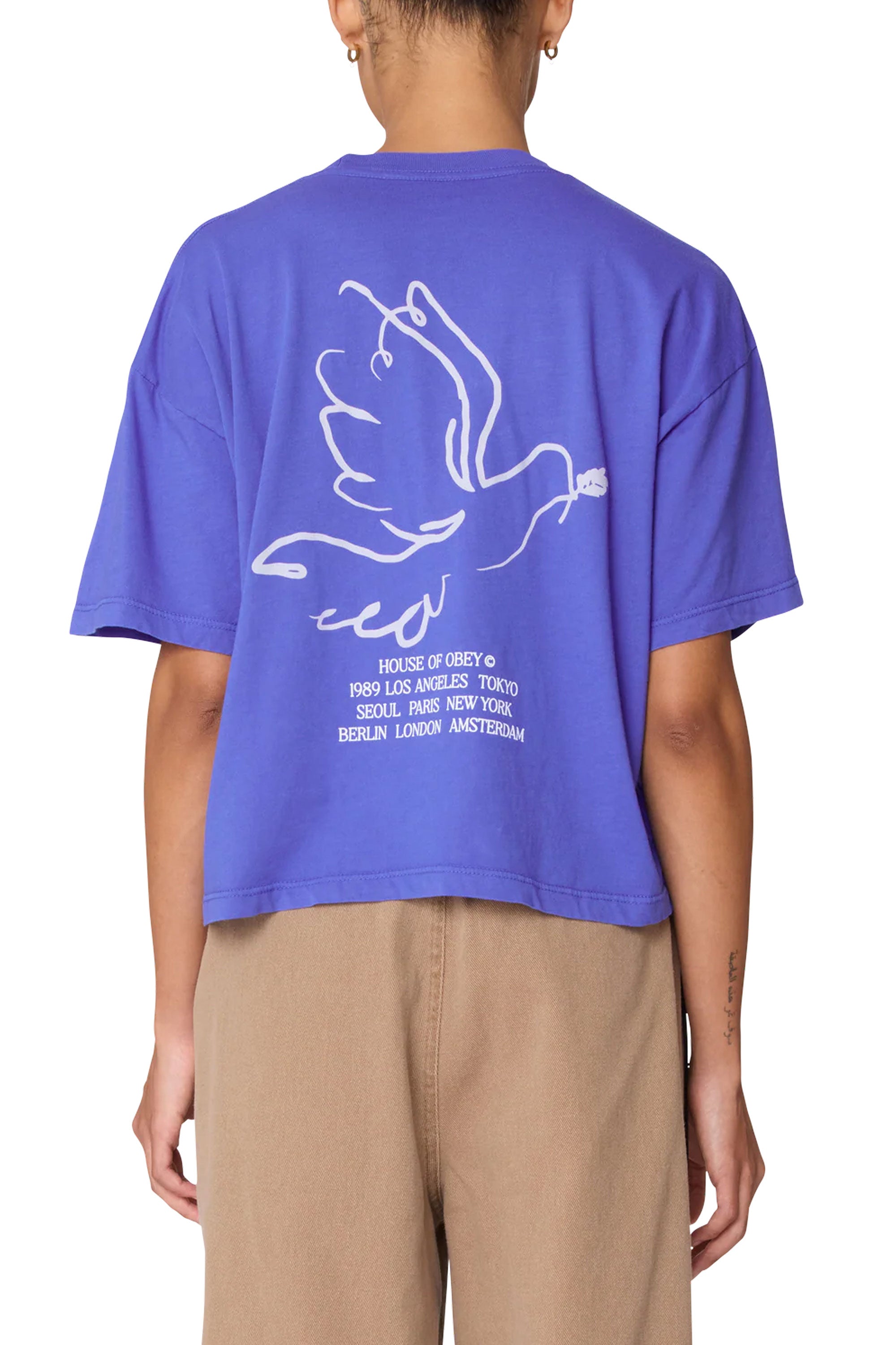 Happylifeshops Woman Tee Obey House Of Obey Dove Electric Indigo