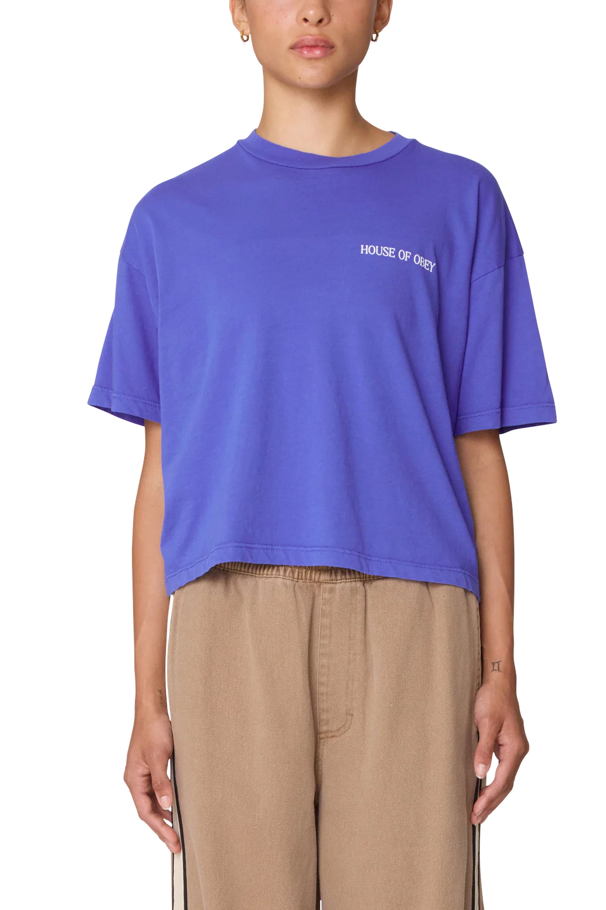 Happylifeshops Woman Tee Obey House Of Obey Dove Electric Indigo
