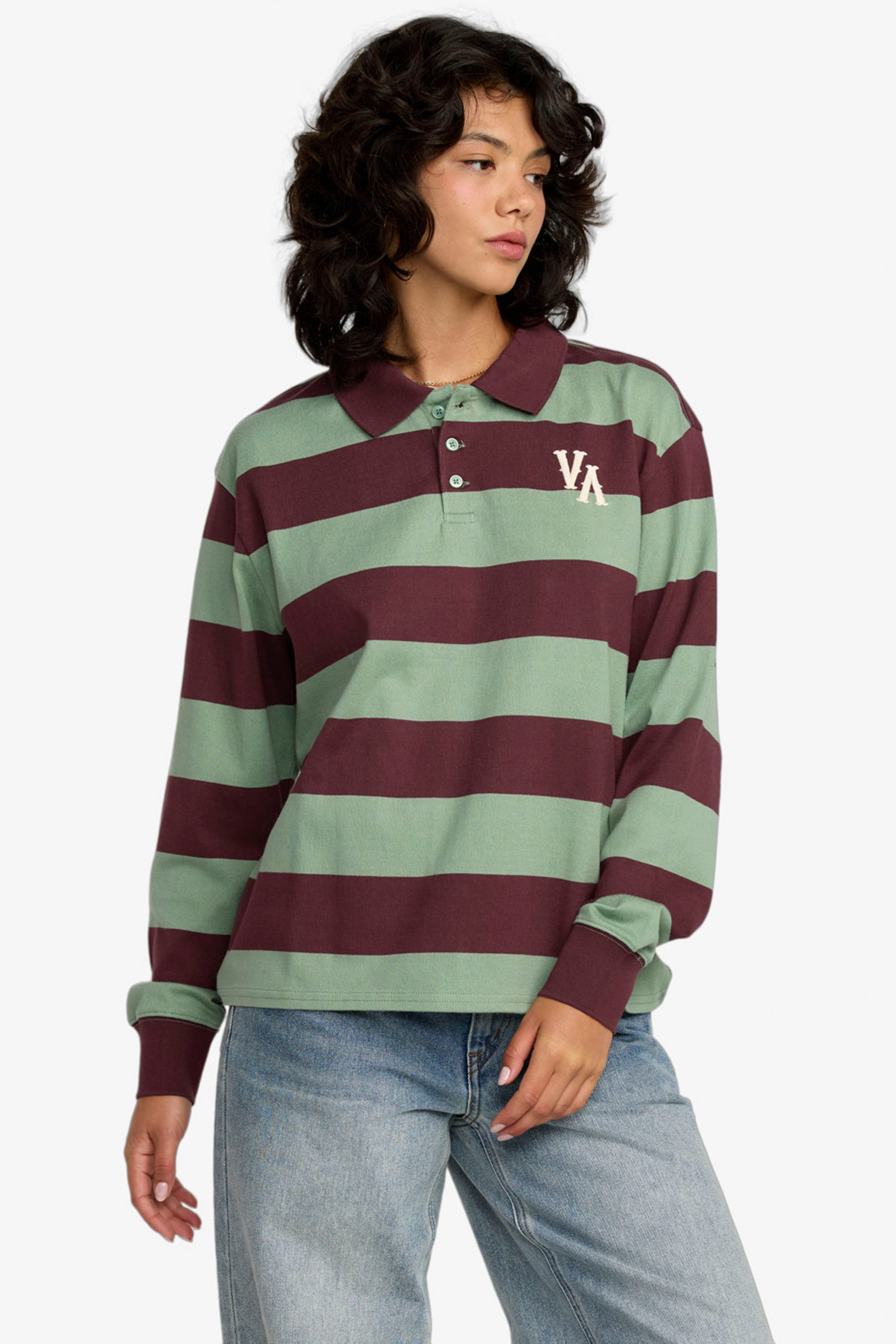 Happylifeshops RVCA women’s rugby long sleeve shirt