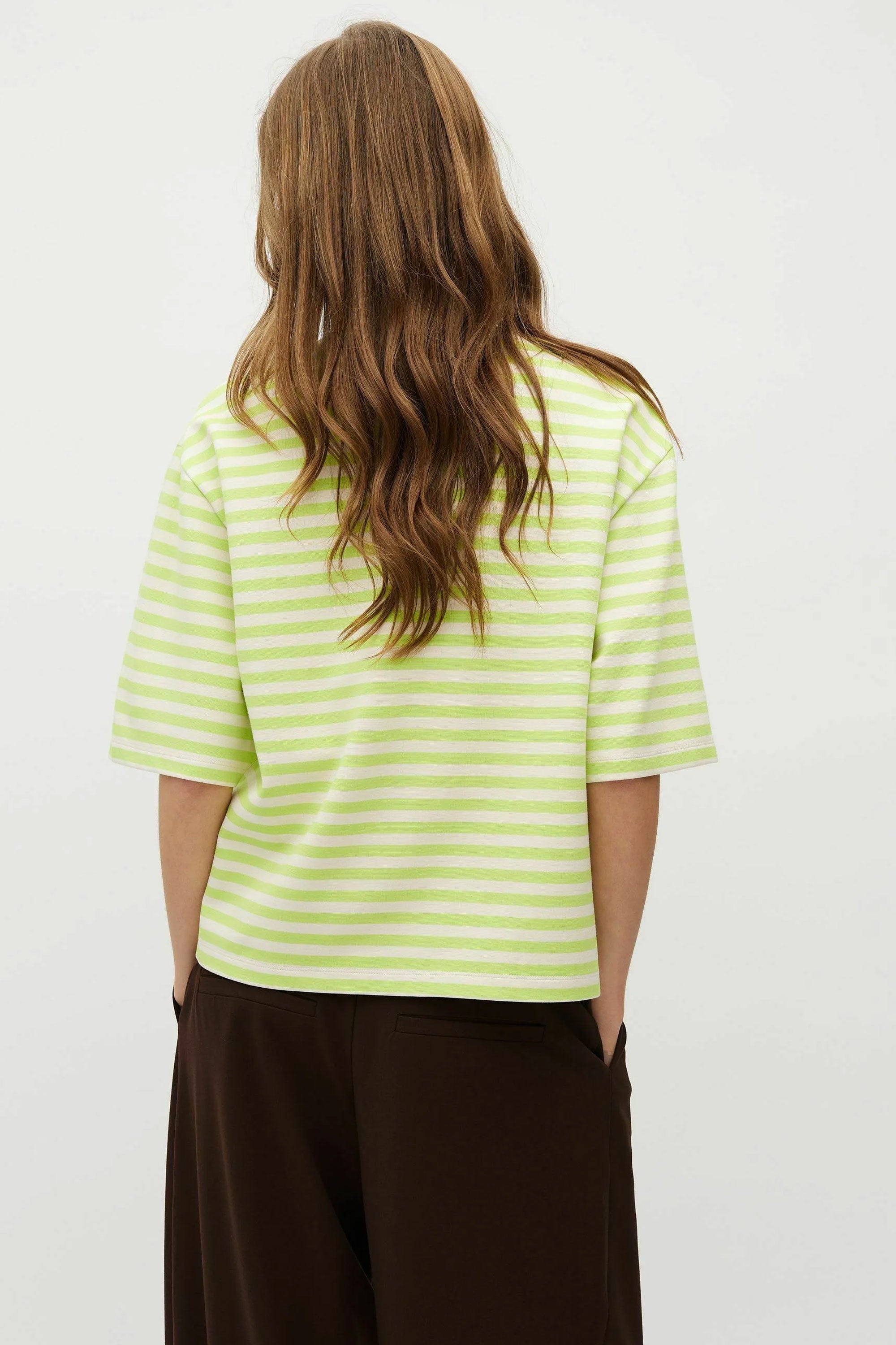 Happylifeshops Woman Tee mbyM Emrys Lime Sugar Stripe